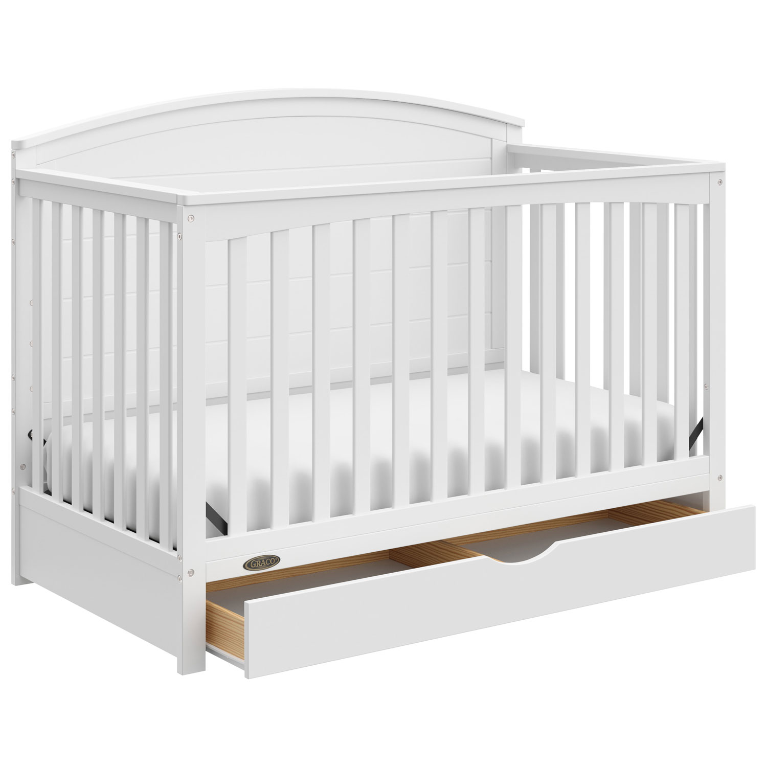 Graco Bellwood 5-in-1 Convertible Crib with Drawer - White