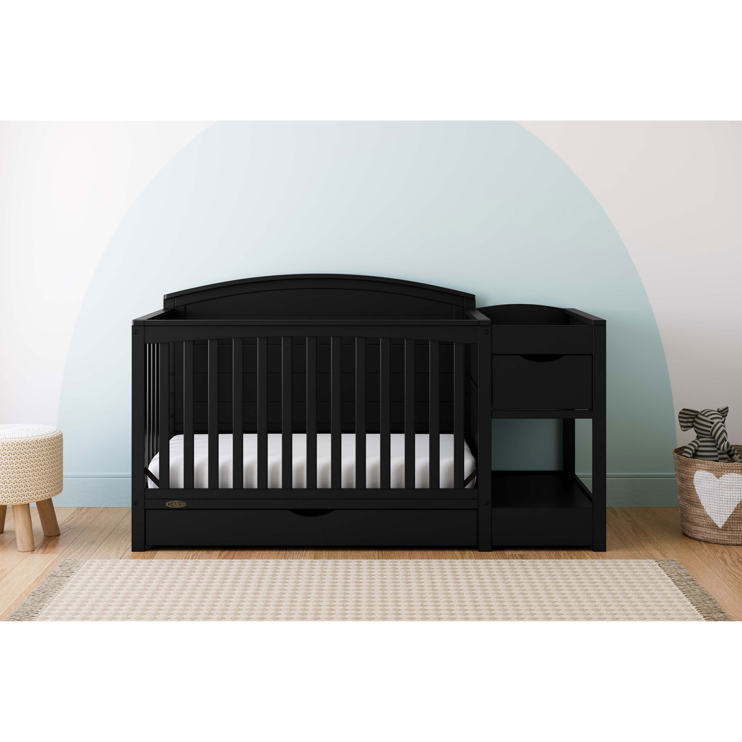 Graco Bellwood 5-in-1 Convertible Crib with Drawer - Black