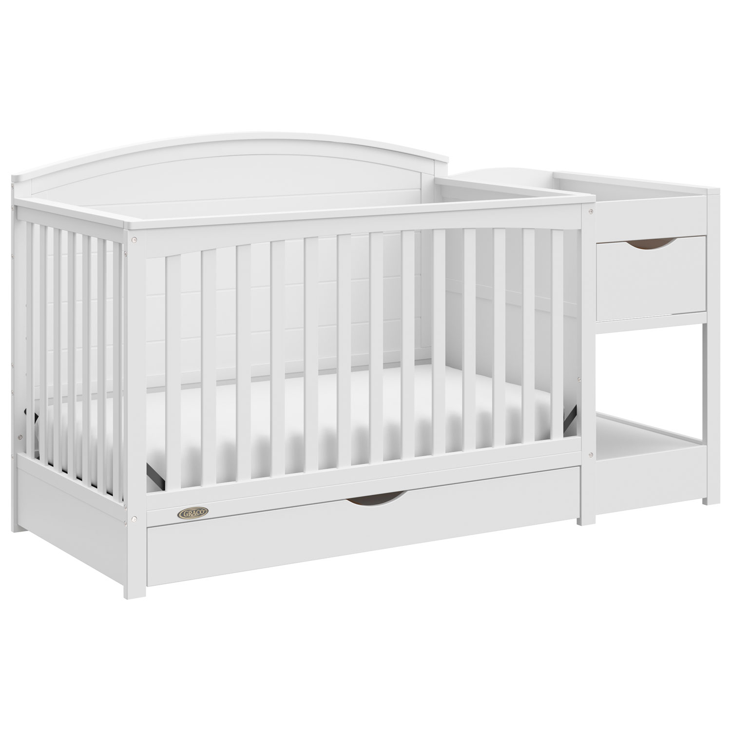 Graco Bellwood 5-in-1 Convertible Crib & Changing Table with Drawer - White