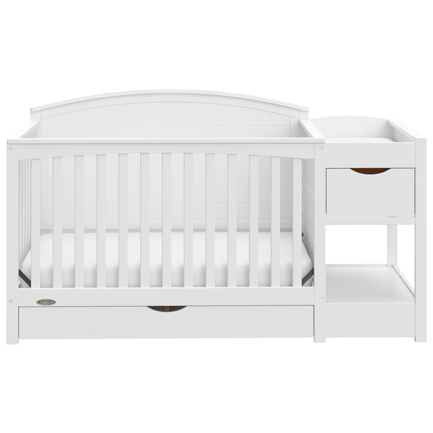 Graco Bellwood 5-in-1 Convertible Crib & Changing Table with Drawer - White