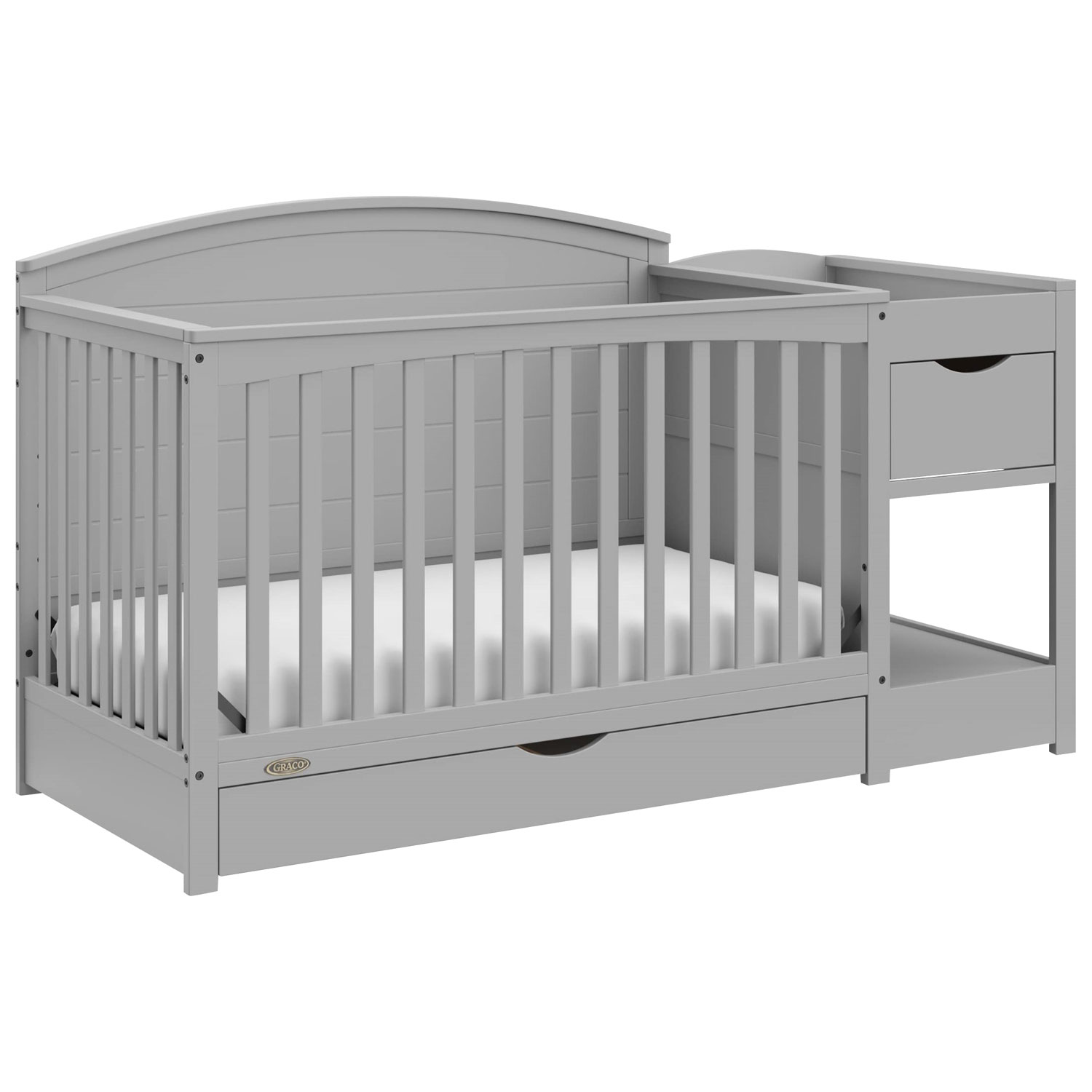Graco Bellwood 5-in-1 Convertible Crib & Changing Table with Drawer - Pebble Grey
