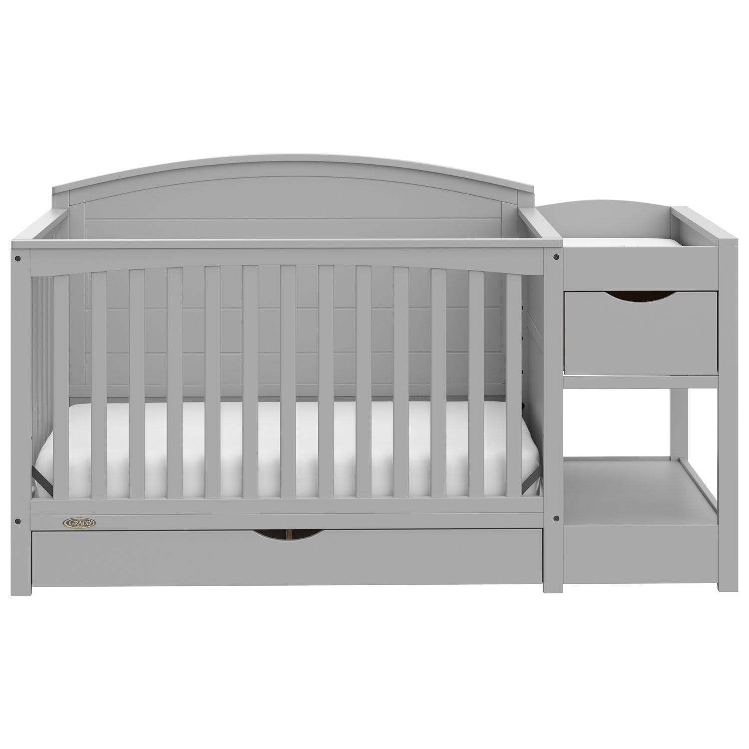 Graco Bellwood 5-in-1 Convertible Crib & Changing Table with Drawer - Pebble Grey