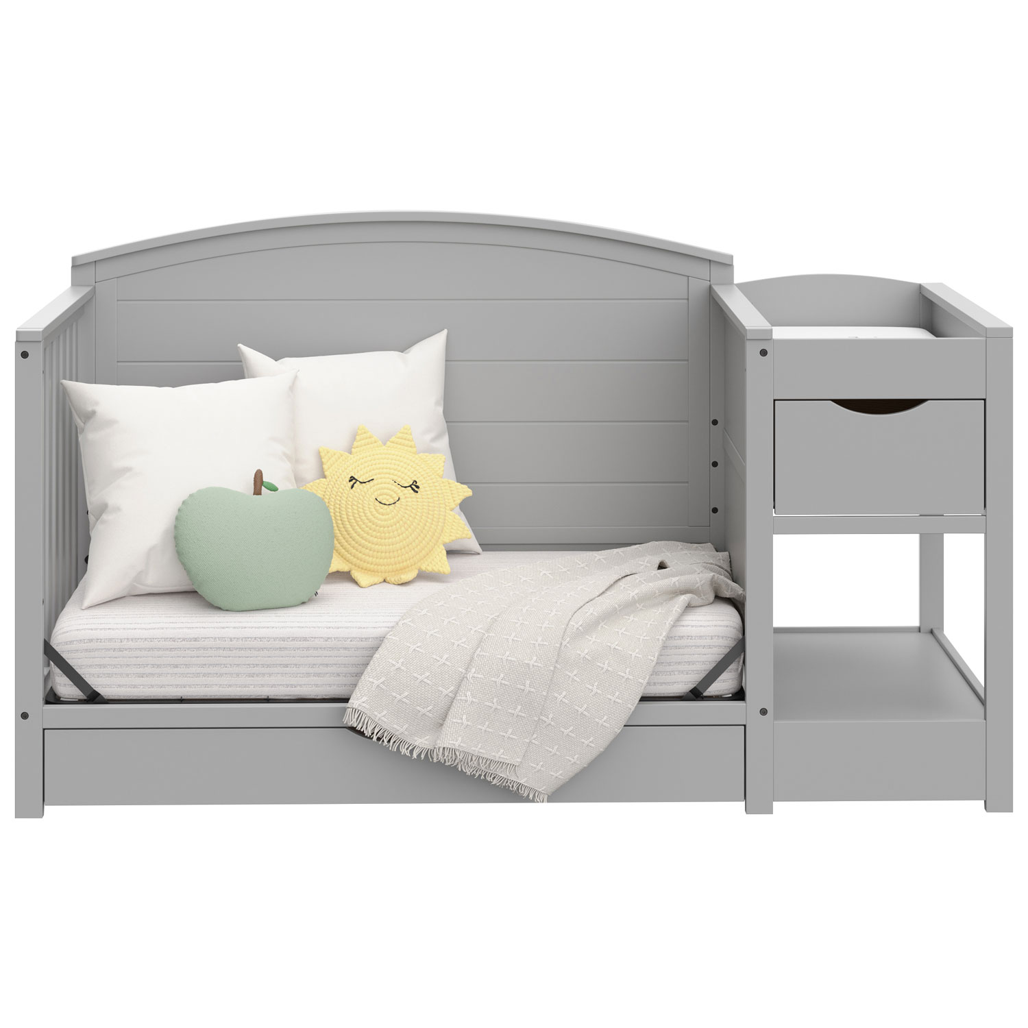 Graco Bellwood 5-in-1 Convertible Crib & Changing Table with Drawer - Pebble Grey