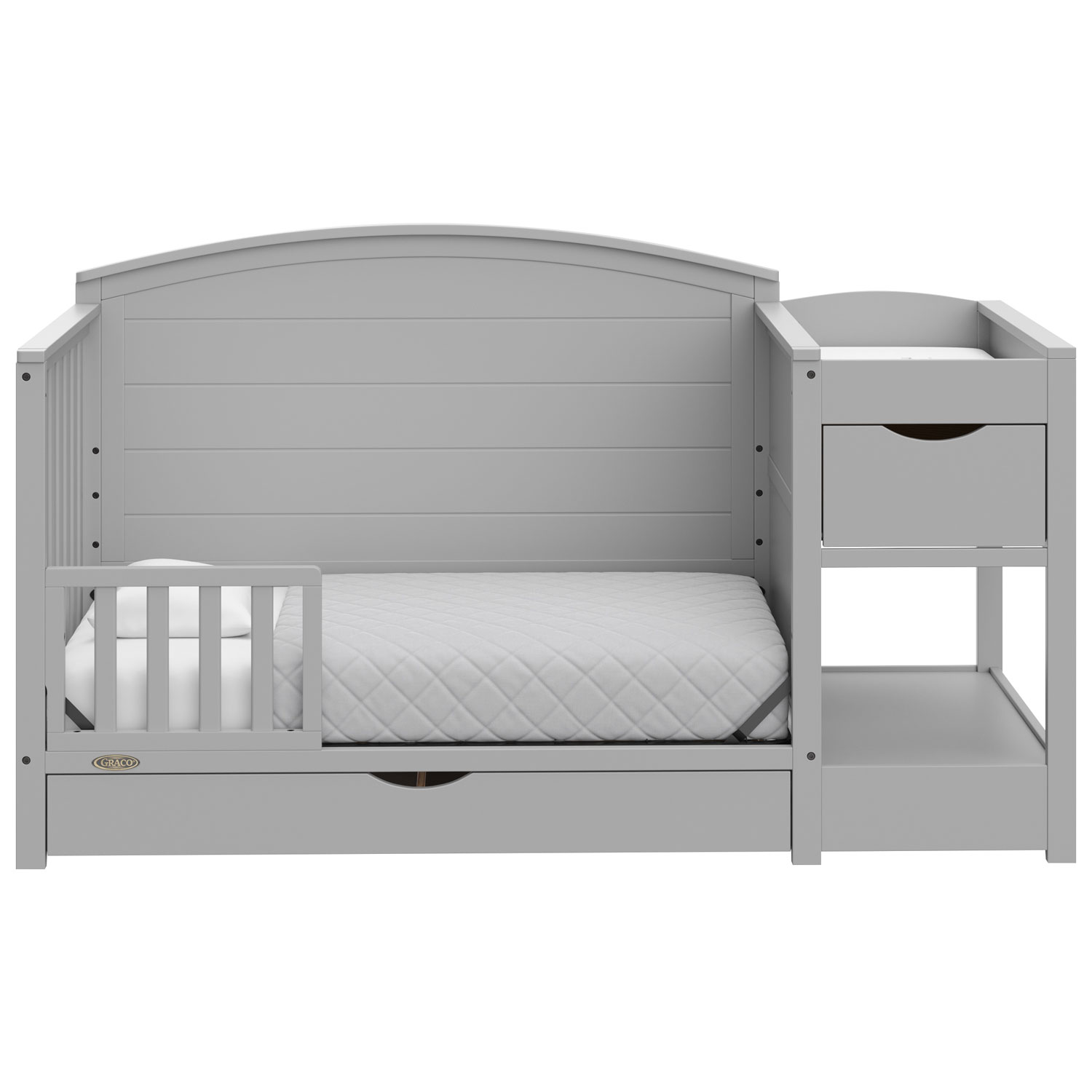 Graco Bellwood 5-in-1 Convertible Crib & Changing Table with Drawer - Pebble Grey