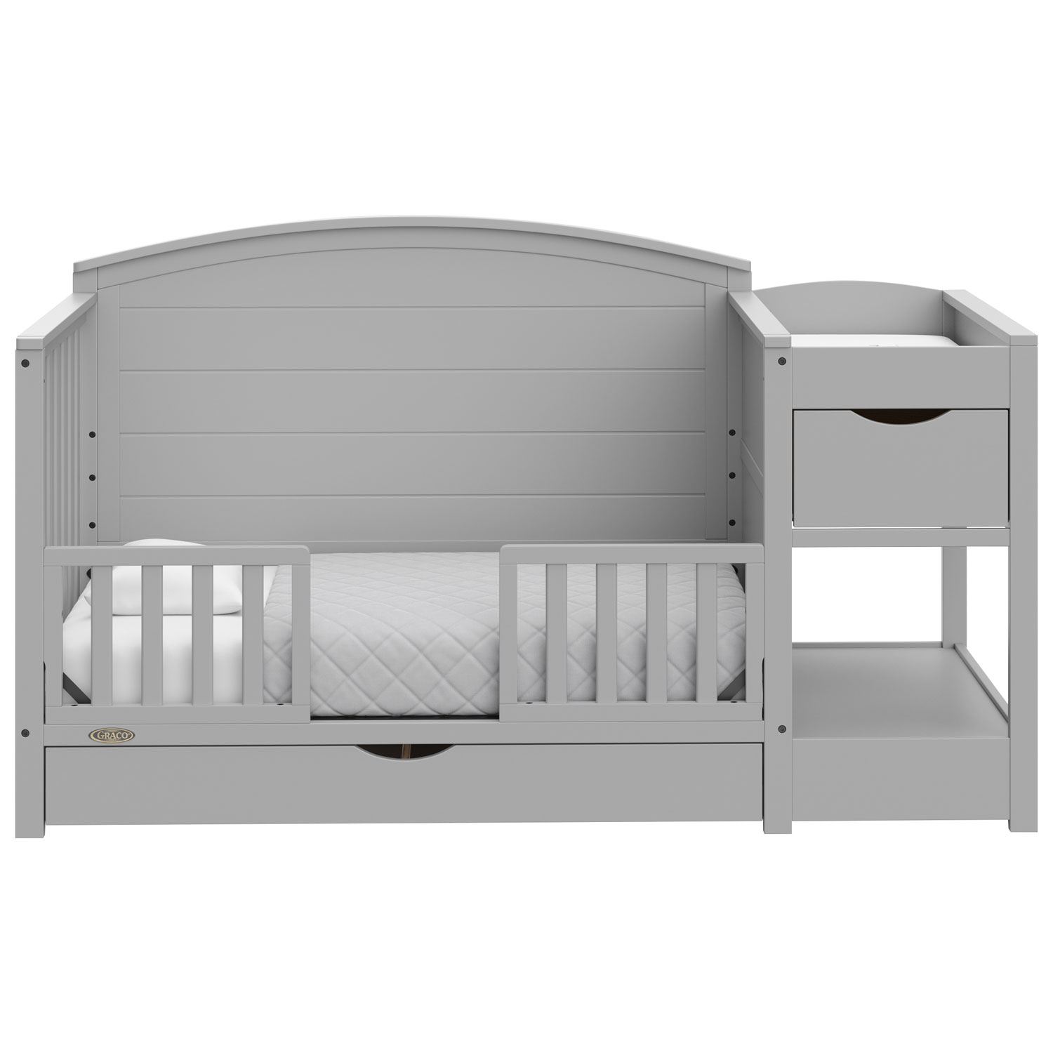 Graco Bellwood 5-in-1 Convertible Crib & Changing Table with Drawer - Pebble Grey