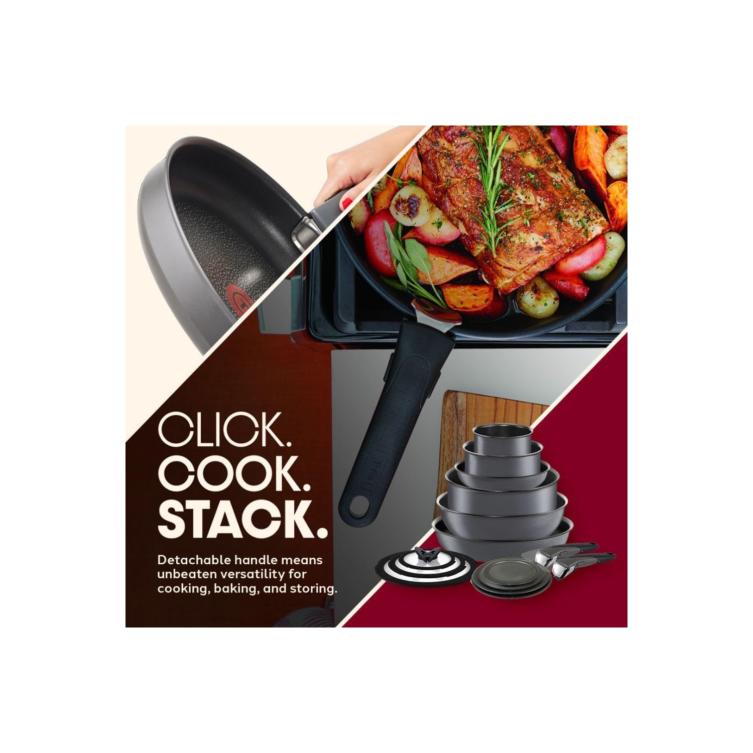 Batterie de cuisine antiadhésive T-fal Ingenio, four à induction, 14 pièces, batterie de cuisine 500F pièces, casseroles et poêles, four, gril, va au