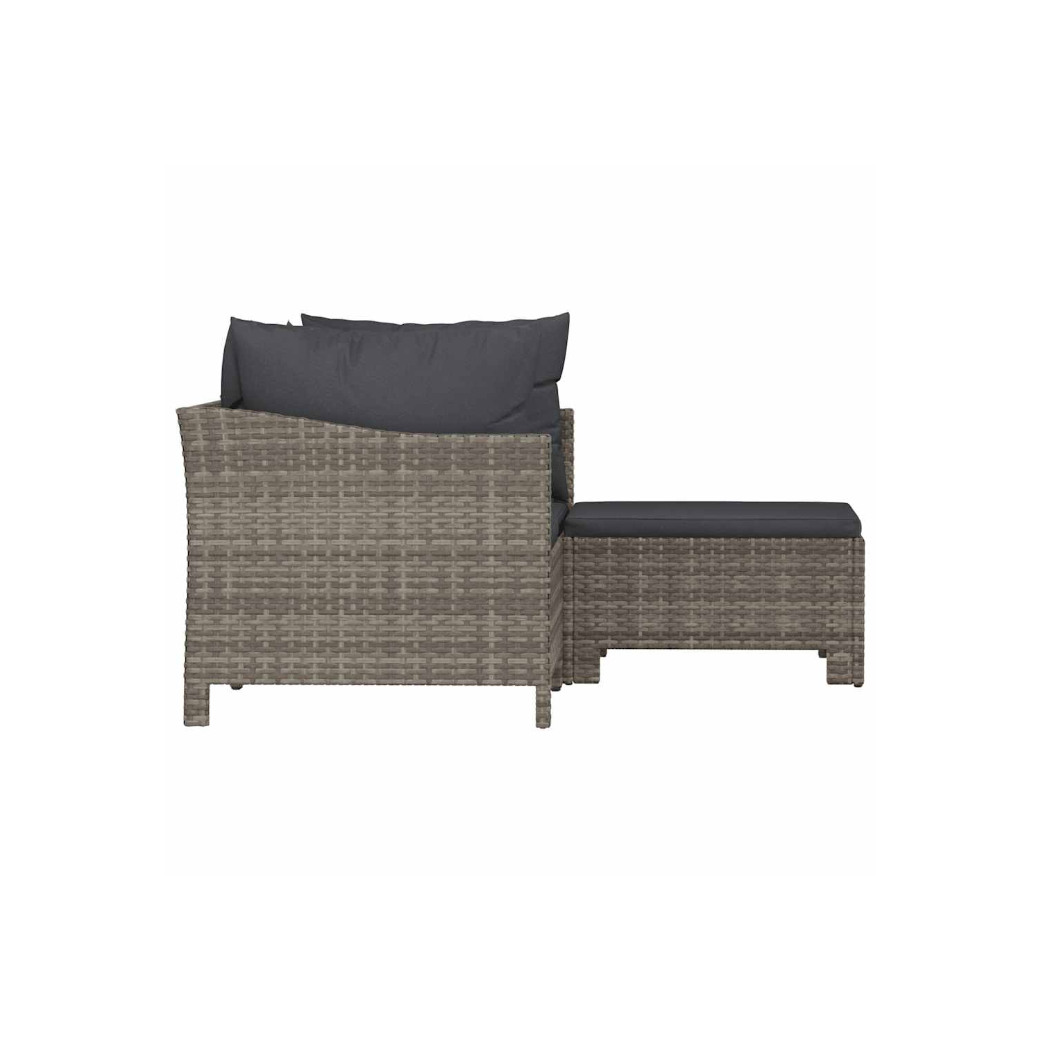 Ensemble de salon de jardin de 3 pièces avec coussins en poly rotin gris de vidaXL