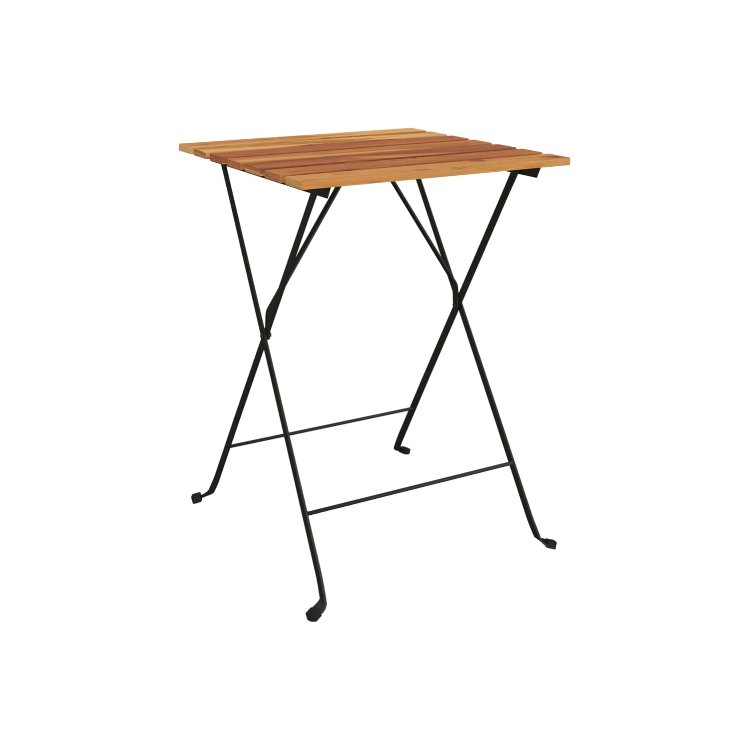 Ensemble bistro pliant de 3 pièces en teck massif et acier de vidaXL