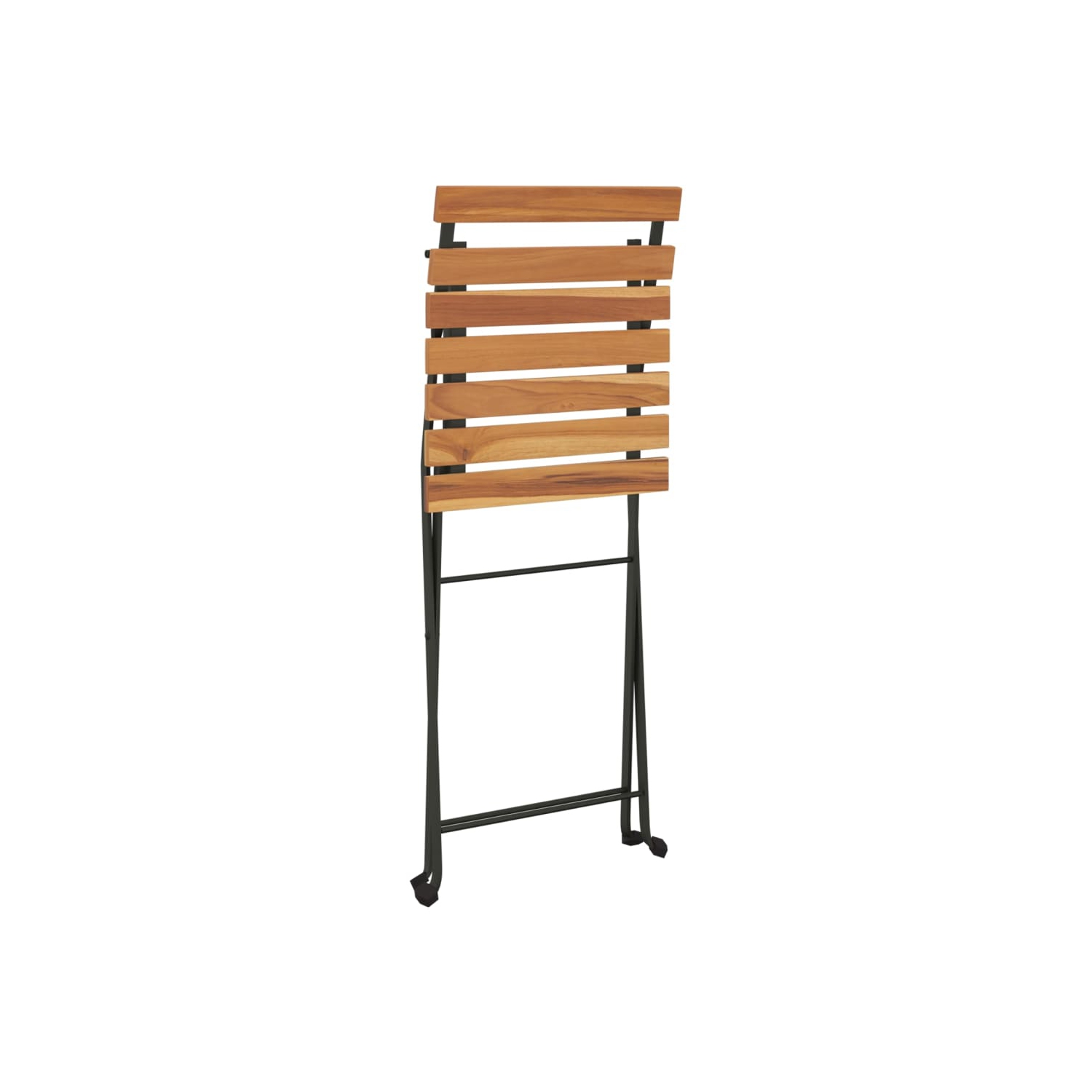 Ensemble bistro pliant de 3 pièces en teck massif et acier de vidaXL