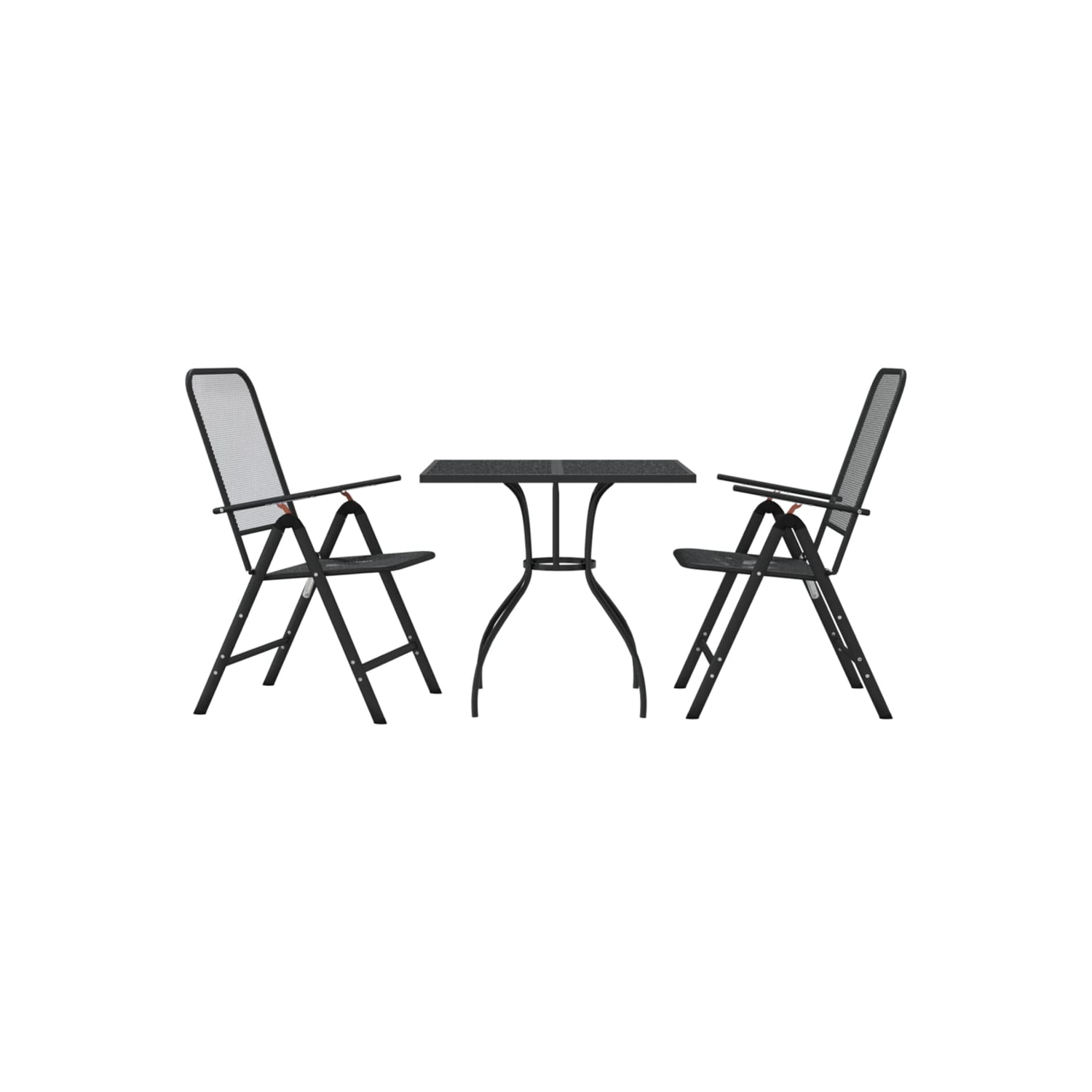 vidaXL 3 Piece Garden Dining Set Anthracite Metal Mesh