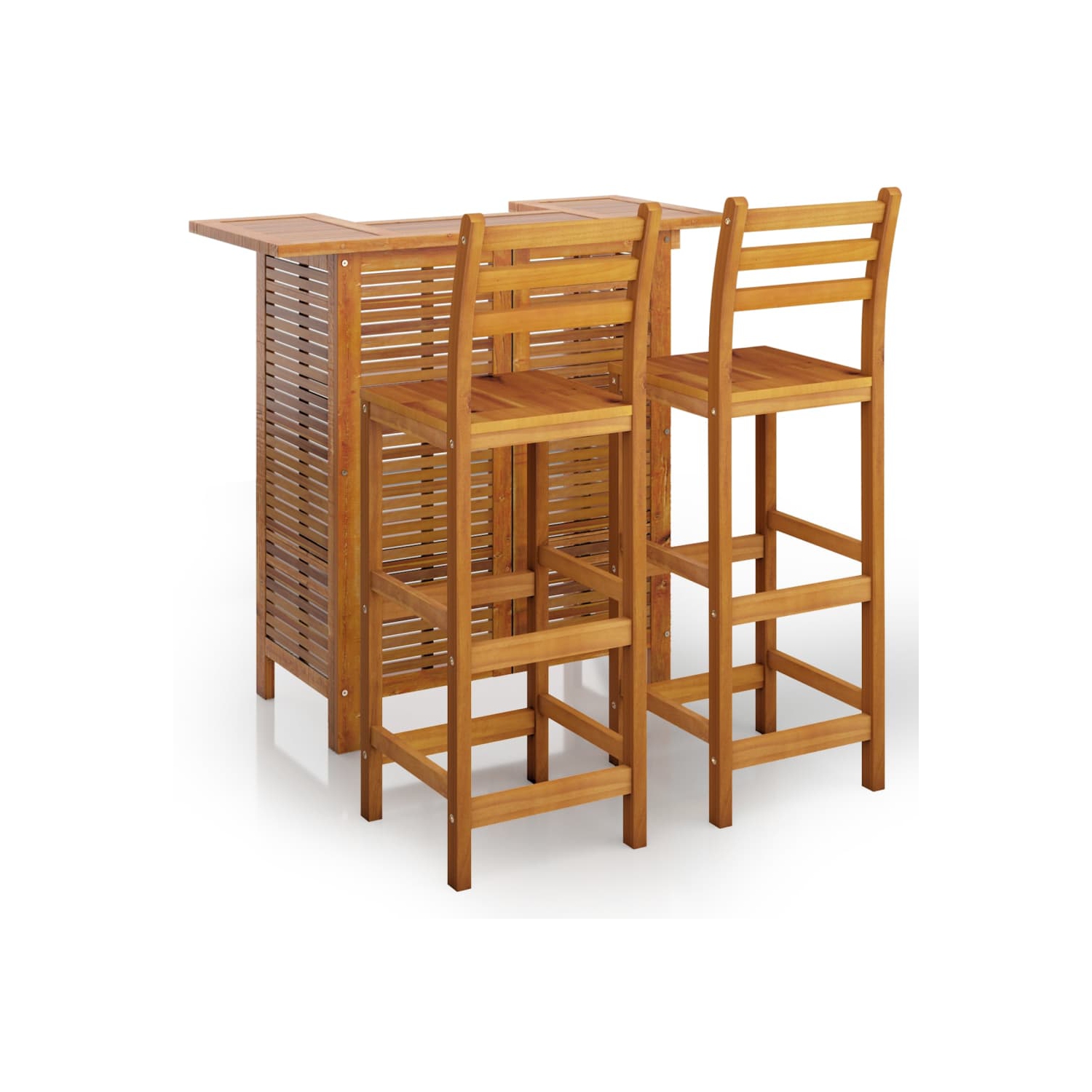 Ensemble de bar à jardin en bois d'acacia massif 3 pièces vidaXL