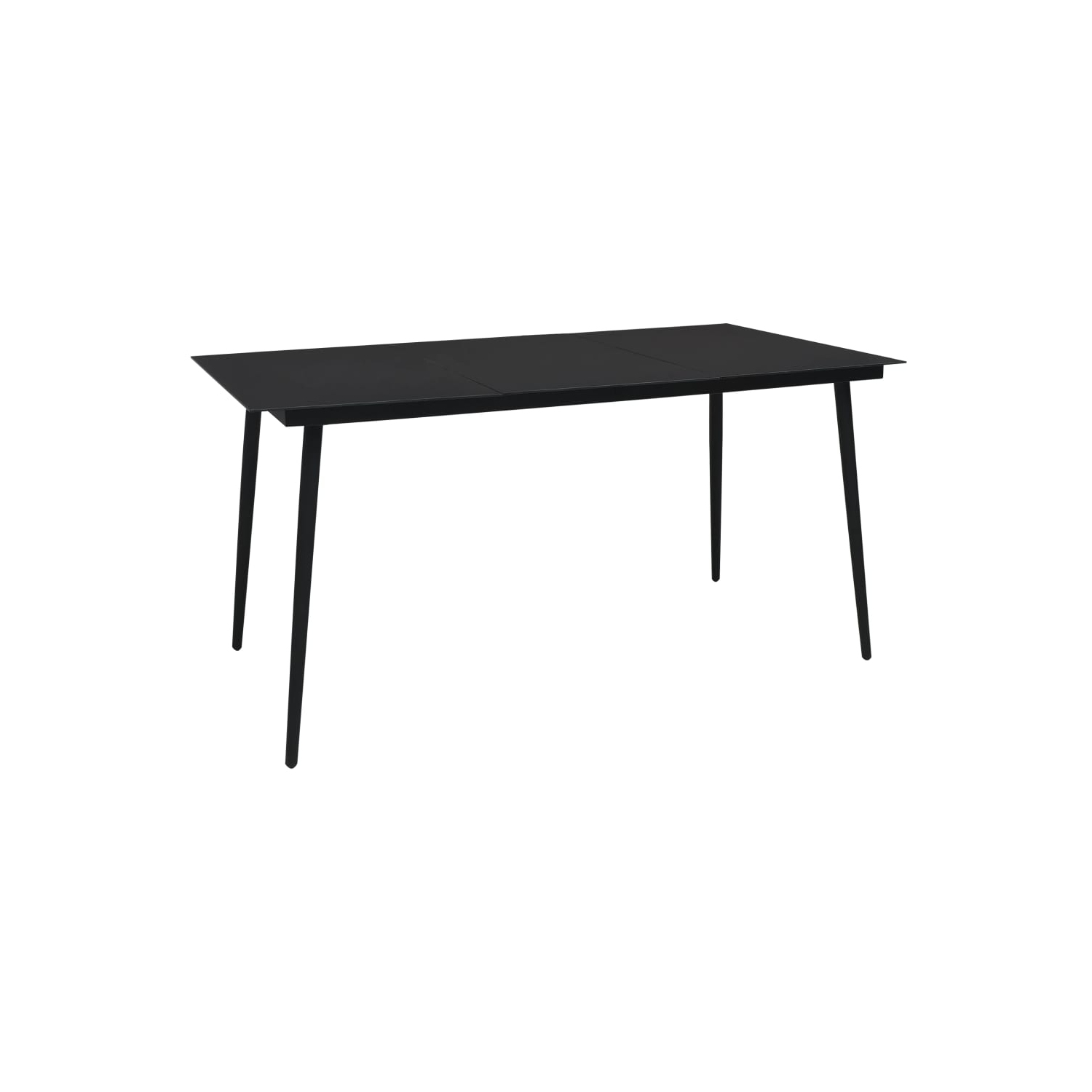 vidaXL Patio Dining Table Black 74.8"x35.4"x29.1" Steel and Glass