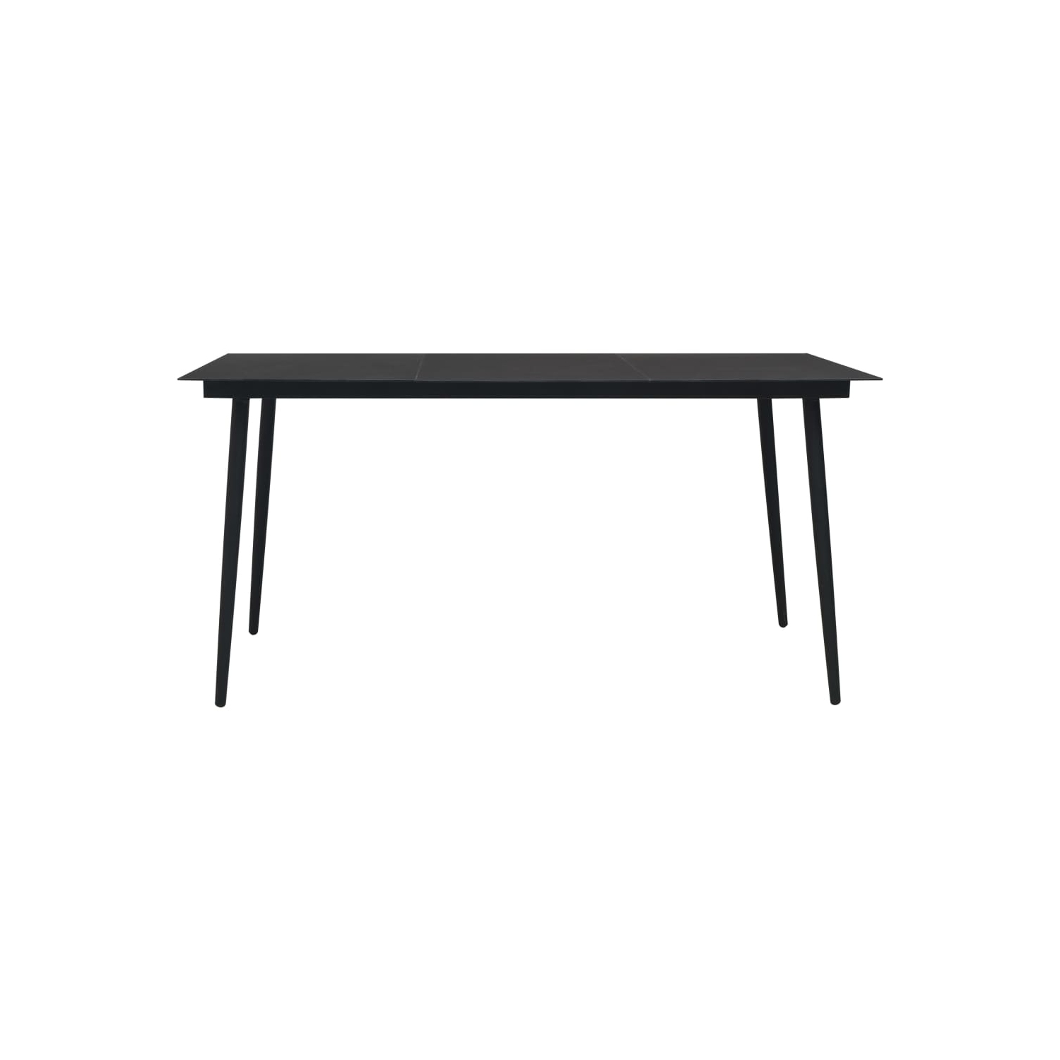 vidaXL Patio Dining Table Black 74.8"x35.4"x29.1" Steel and Glass