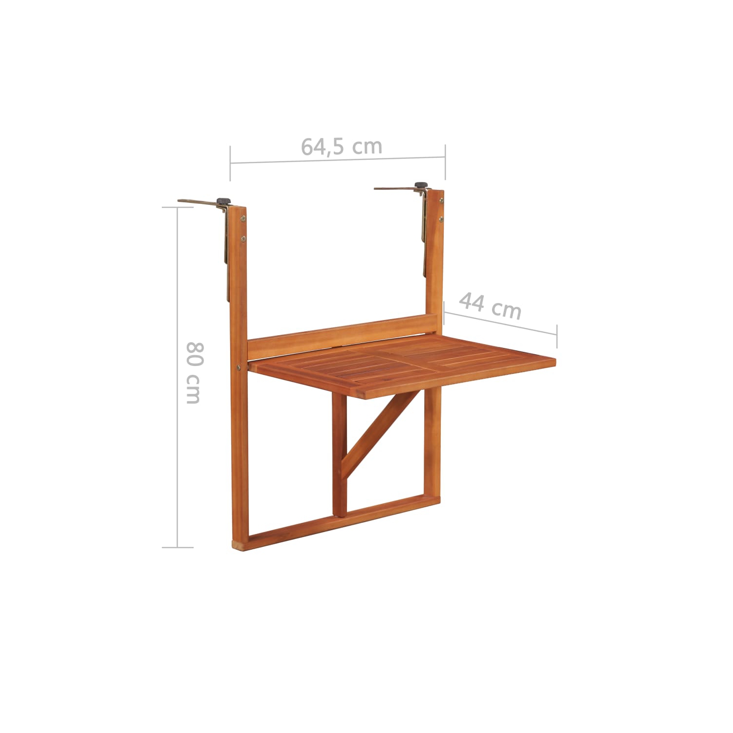 vidaXL Hanging Balcony Table 51.1"x35.4"x28.3" Solid Acacia Wood
