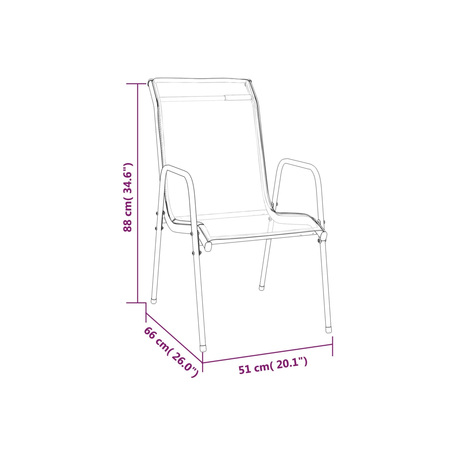 Ensemble de salle à manger de jardin de 7 pièces en acier noir et en textilène de vidaXL