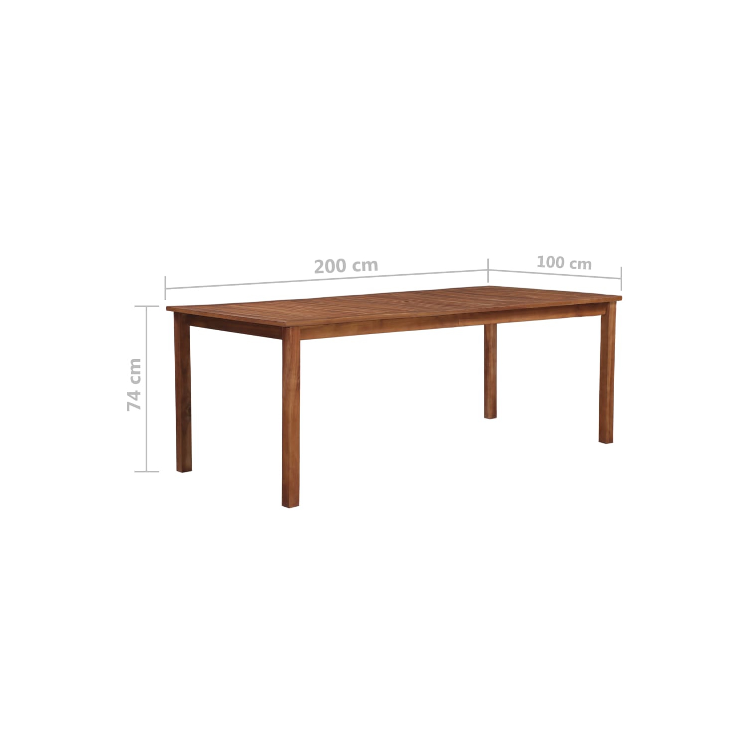 Table de jardin en bois d'acacia massif de 78,7 x x39,4 x x29,1 po de vidaXL
