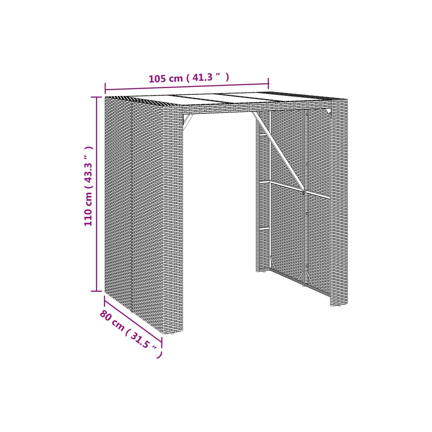 vidaXL 5 Piece Garden Bar Set with Cushions Grey Poly Rattan
