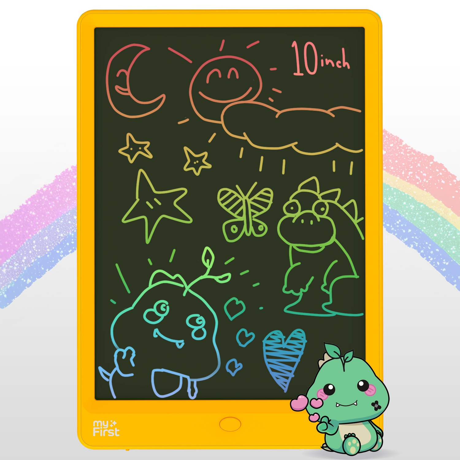 myFirst Sketch 3 - Kid's 10-inch LCD Writing Tablet, Colorful Doodle Pad Drawing Board, Educational Toddler Toy - Yellow