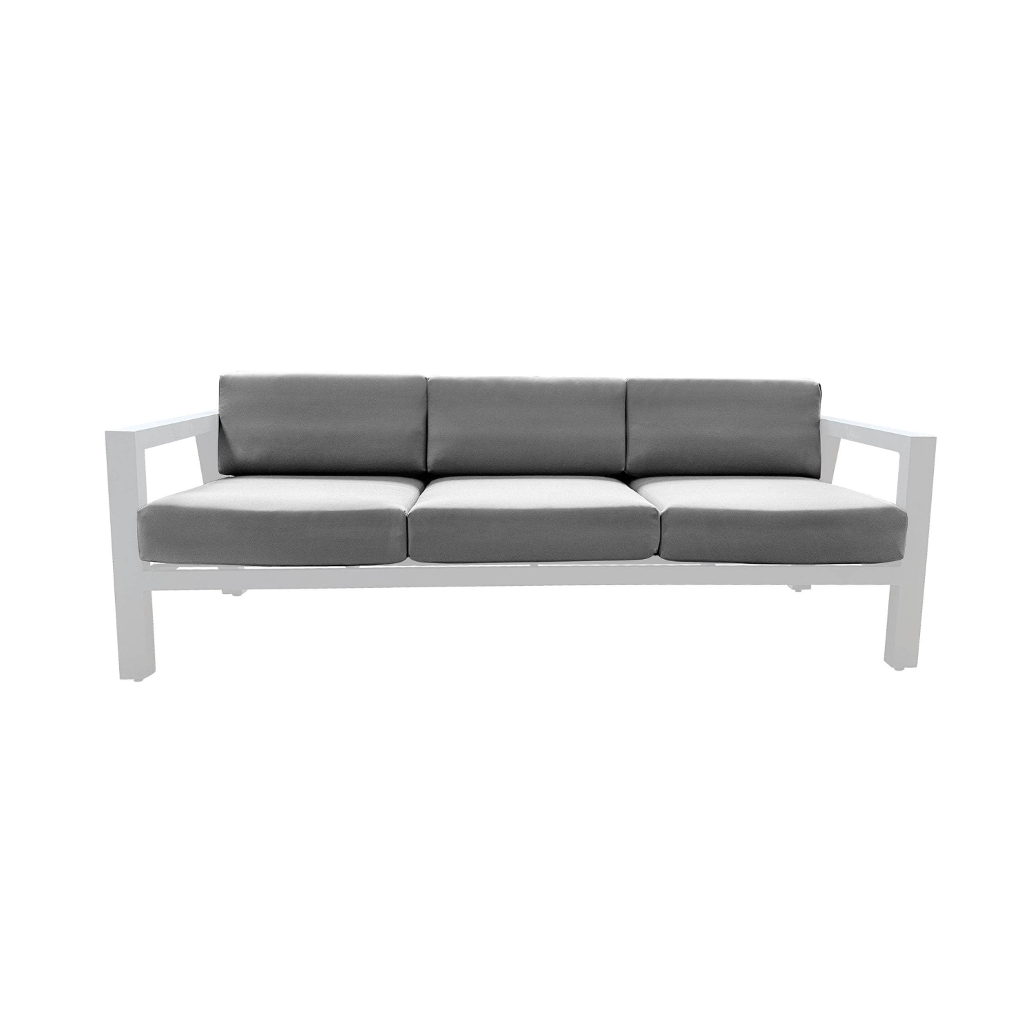 CIEUX Corsica Outdoor Patio Aluminum Metal Sofa Conversation Set in White with Sunbrella Cushions