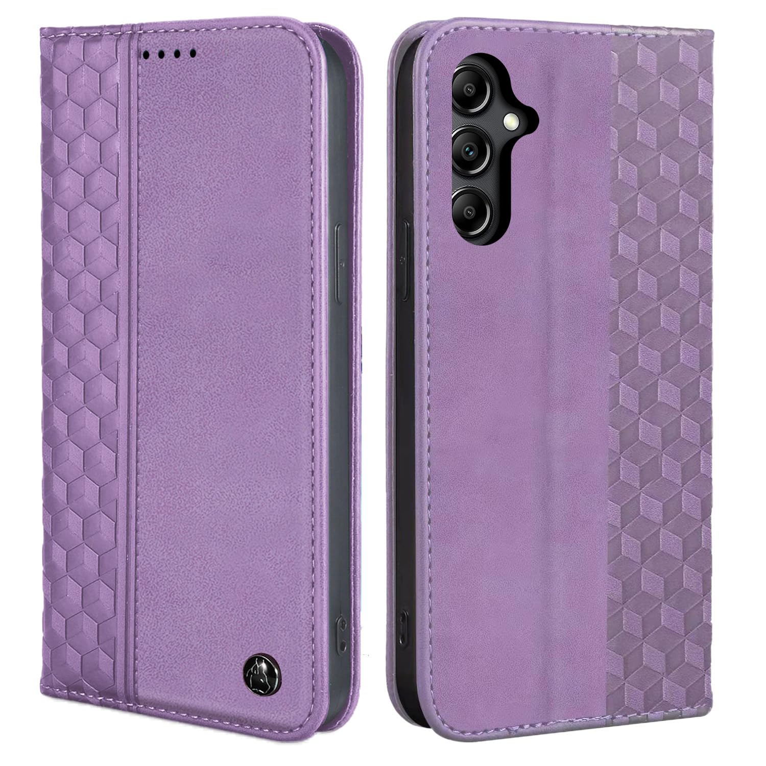 Étui folio rabat cuir pu Galaxy S24 5G Premium Samsung Galaxy S24 avec fentes carte support magnétique robuste étui souple TPU - Violet