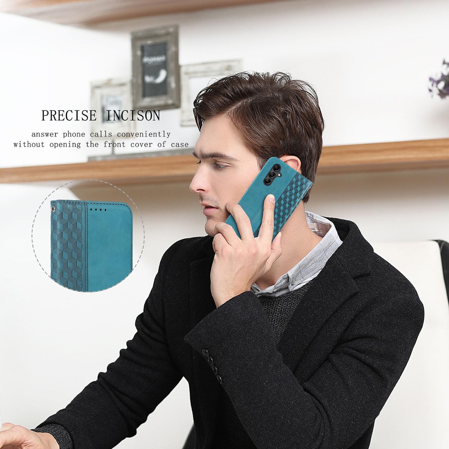 Case for Samsung Galaxy S24 5G Premium PU Leather Flip Folio Galaxy S24 Wallet Case with Card Slots Strong Magnetic Stand Soft TPU Shell Phone Book