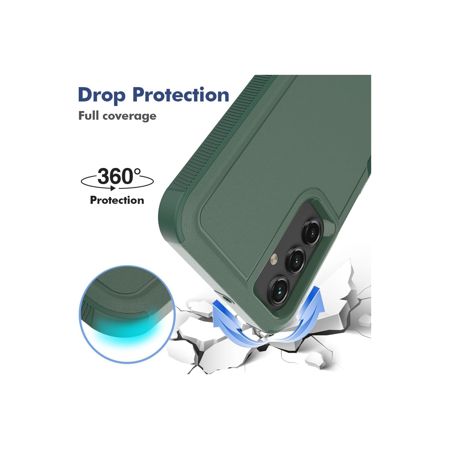 XCRS – Étui Comm double couche PC + TPU pour Samsung Galaxy A15 5G 6,5 po, robuste, Tuff, antichoc, testé contre les chutes protection complète du