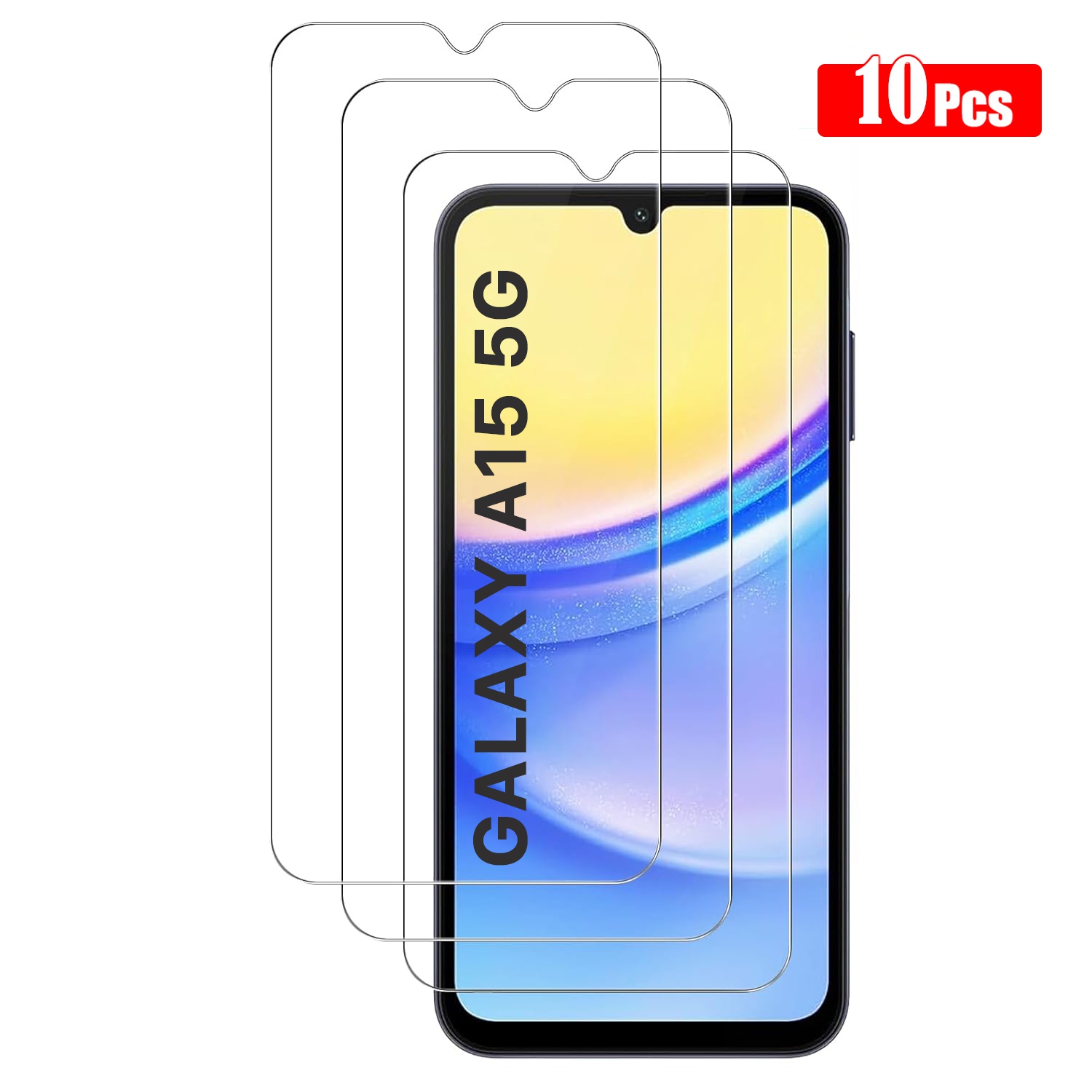 Tempered Glass for Samsung Galaxy A15 5G Screen HD Film 9H Anti-Scratch-Case Friendly, Bubble Free, Haptic Touch Accurate Screen Protector Pack of 10