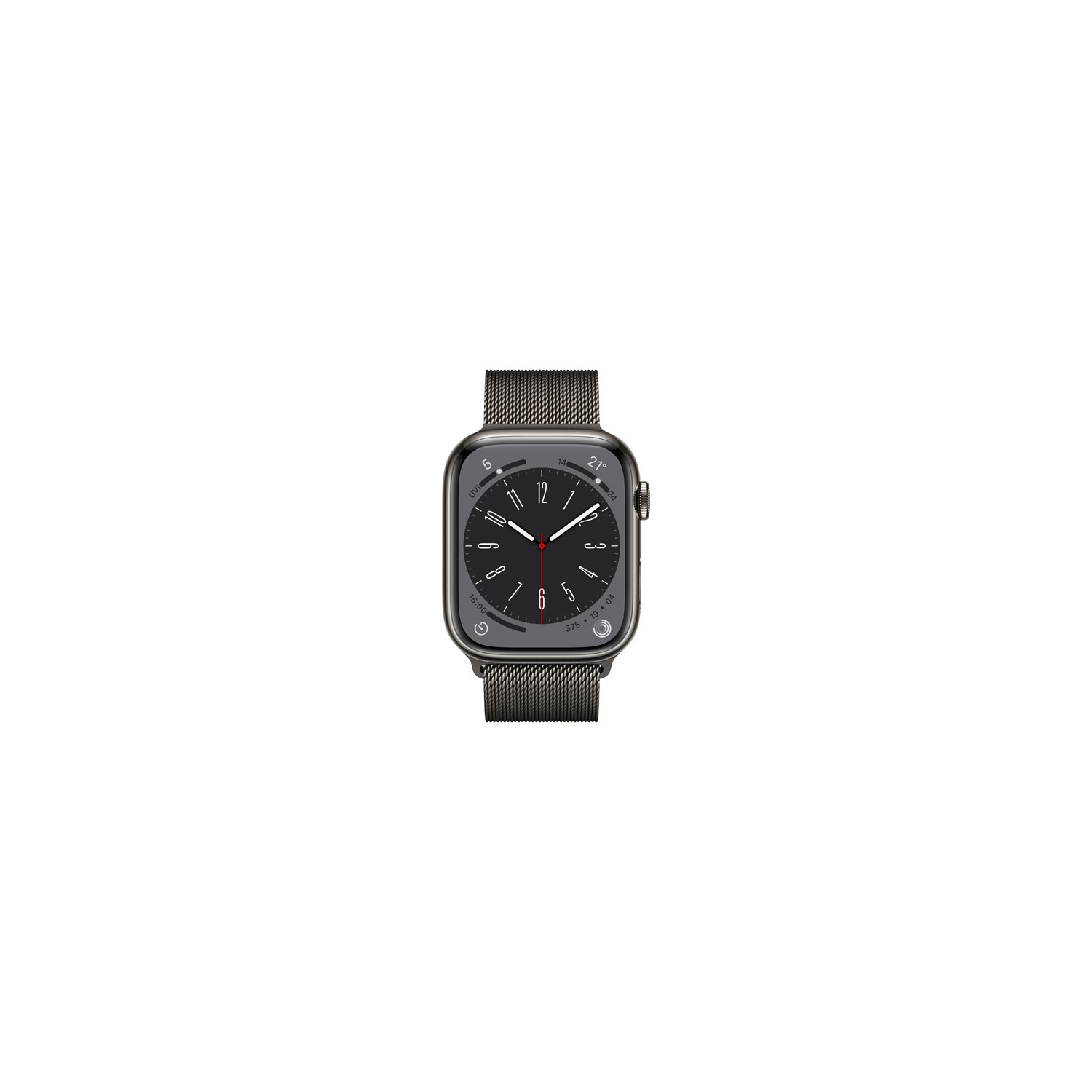 Boîte ouverte - Apple Watch Series 8 avec boîtier 45&nbsp;mm en acier inoxydable graphite (sans bracelet)