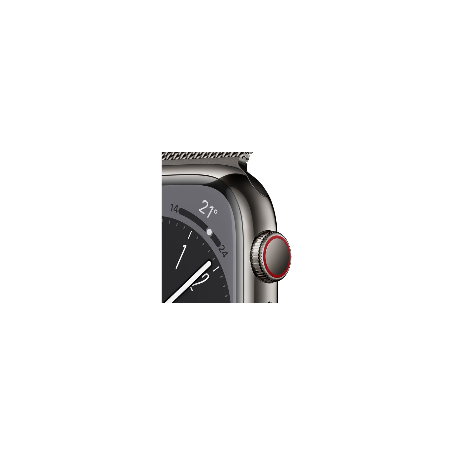 Boîte ouverte - Apple Watch Series 8 avec boîtier 45&nbsp;mm en acier inoxydable graphite (sans bracelet)