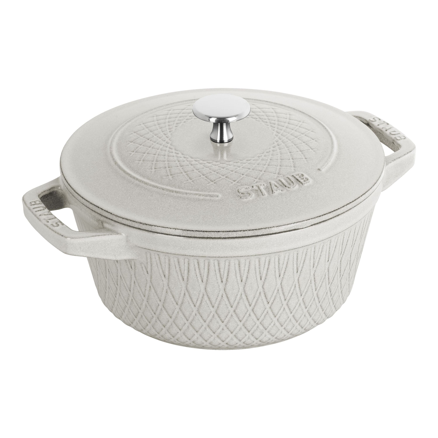 STAUB la cotte 4&nbsp;L en fonte à la cocotte Twister ronde, truffe blanche