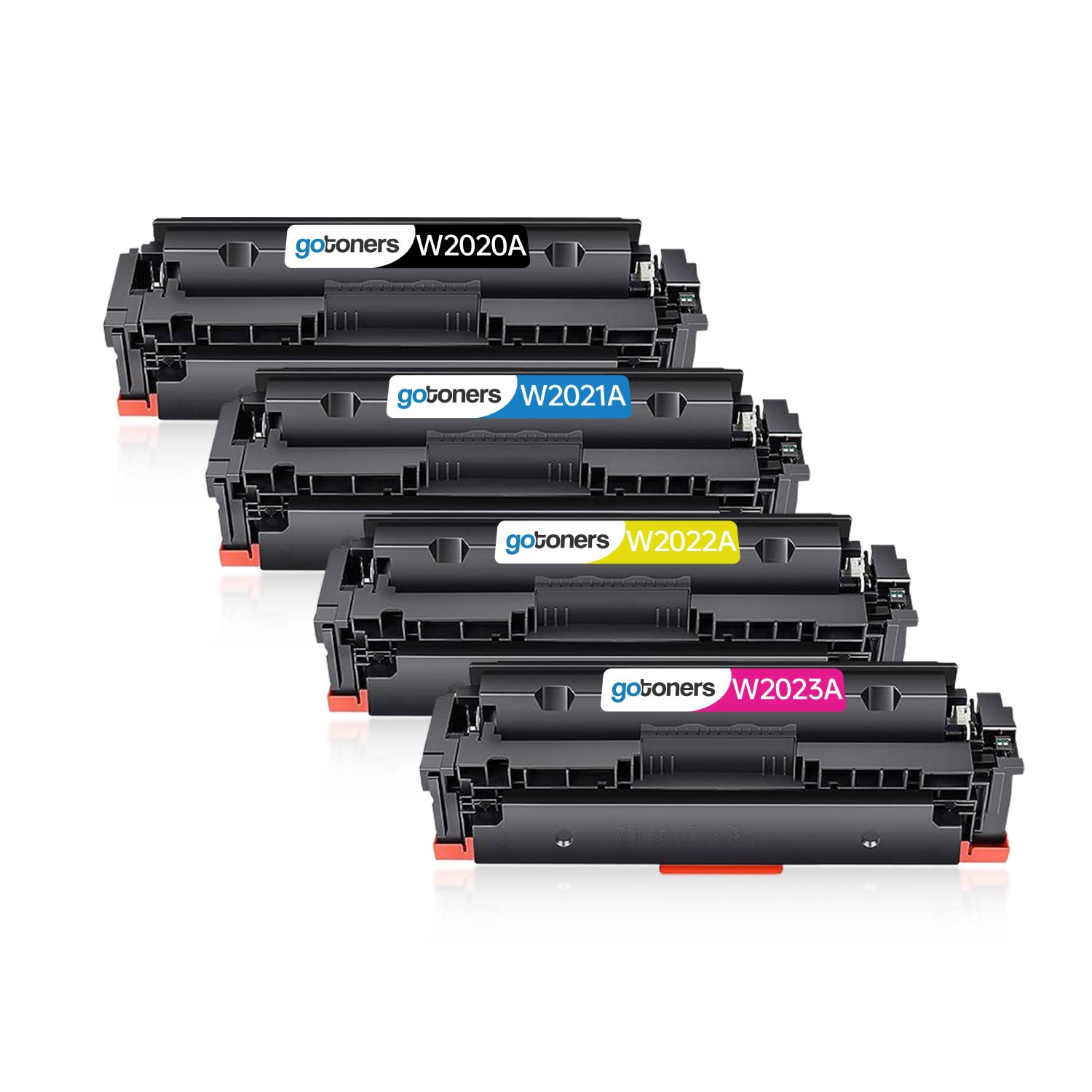 [with Chip] 414A Gotoners 4 Pack Compatible with HP W2020A 414X 414 Toner Cartridge for HP Color Laserjet Pro MFP M479fdw M479fdn M454dn M479 (Black, Cyan, Magenta, Yellow)