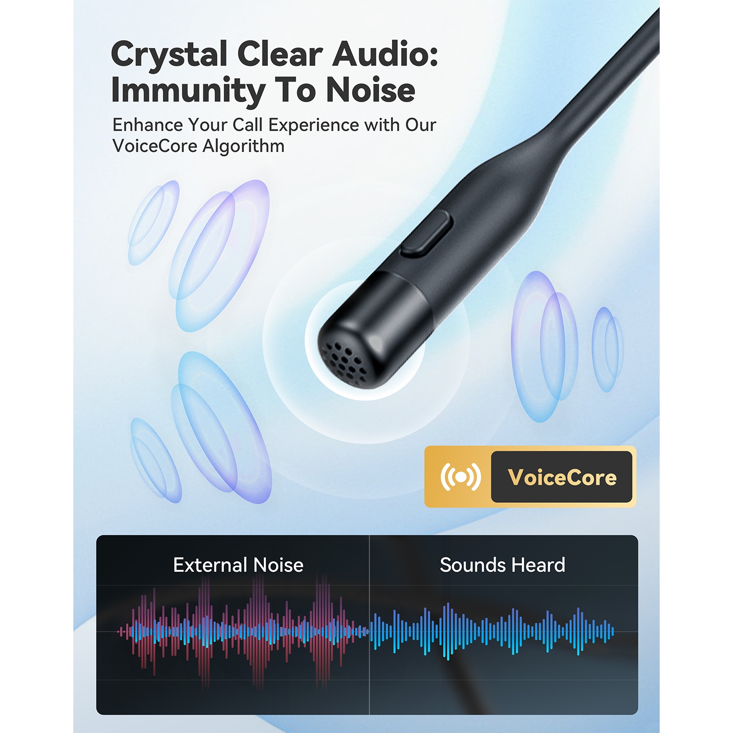 EMEET AirFlow Open Ear Headphones, Bluetooth 5.3 Wireless Headsets with Detachable Microphone, 40 Hours Playtime, IPX5, Wireless Earbuds, Multipoint