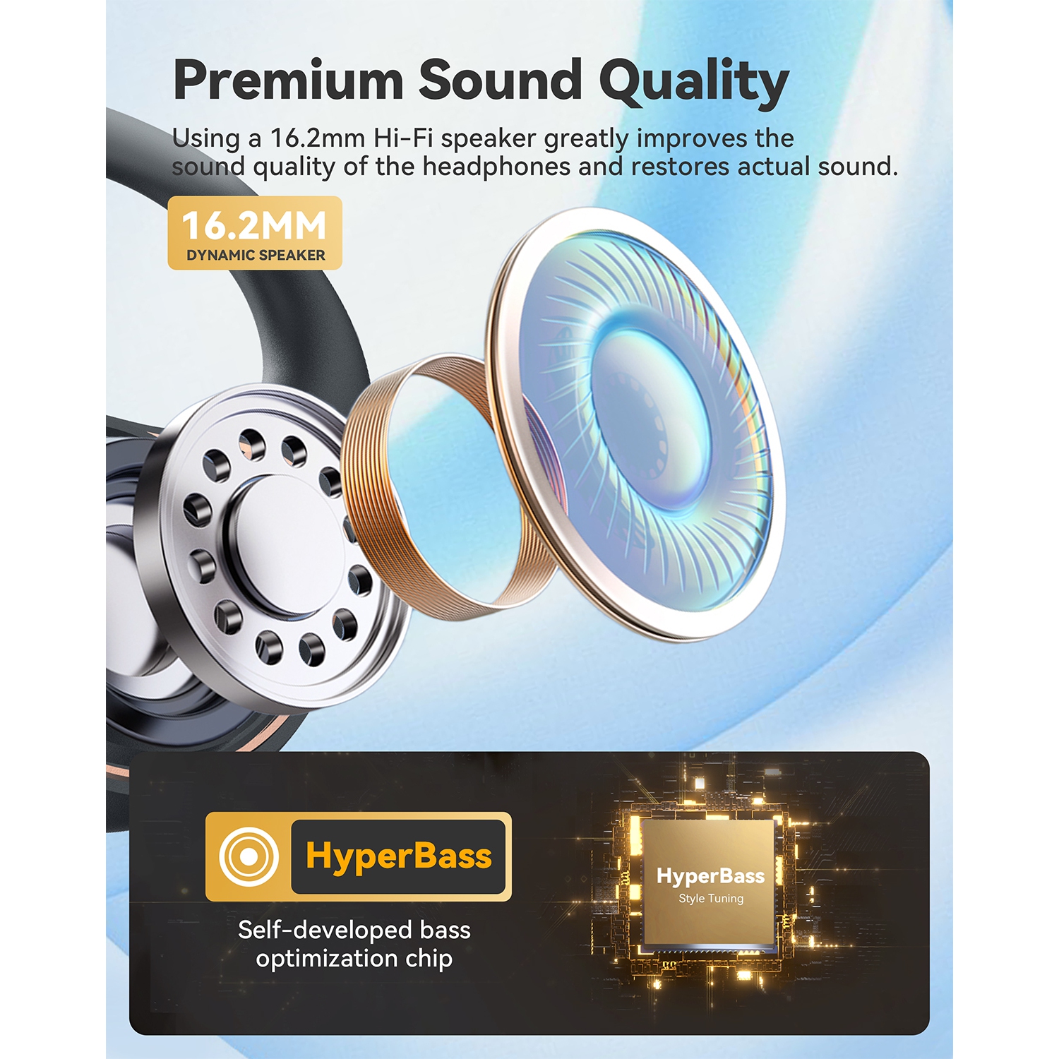 EMEET AirFlow Open Ear Headphones, Bluetooth 5.3 Wireless Headsets with Detachable Microphone, 40 Hours Playtime, IPX5, Wireless Earbuds, Multipoint