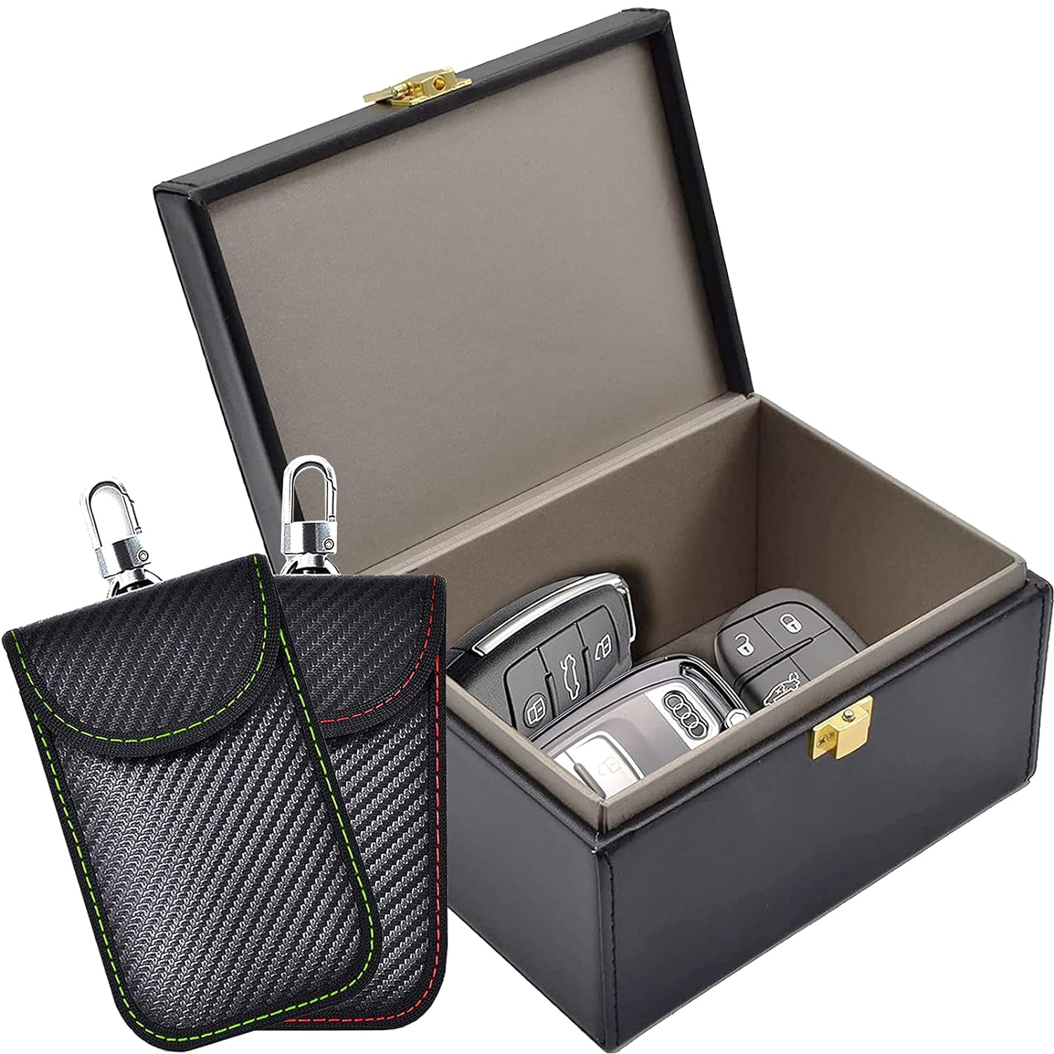 Secure Your Car Keys: Faraday Box & 2-Pack Bag for RFID Key Fob Protection, Signal Blocking Cage, Anti-Theft Solution