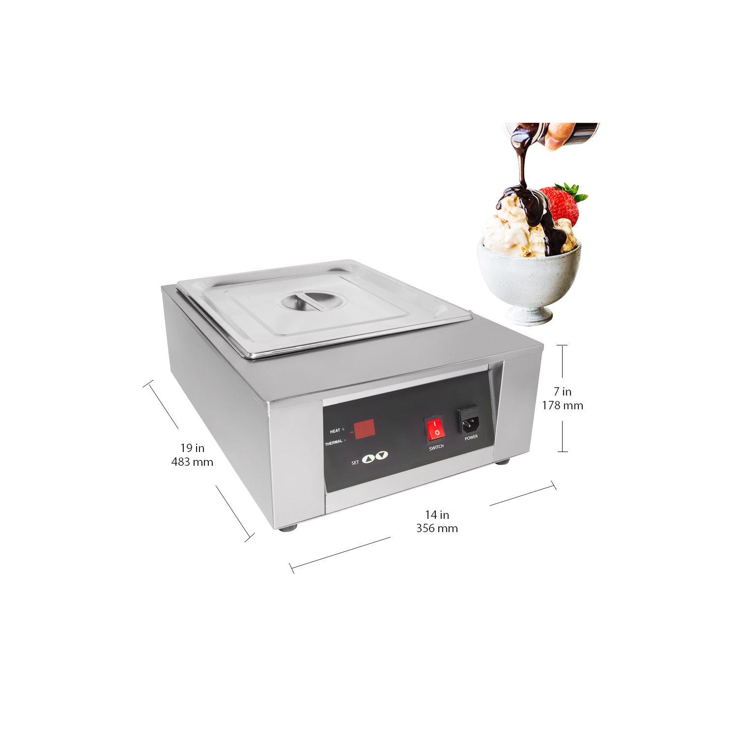 GR-D2002-1 Chocolate Melting Pot Commercial | Electric Chocolate Melting Machine | 1 tank | 110V