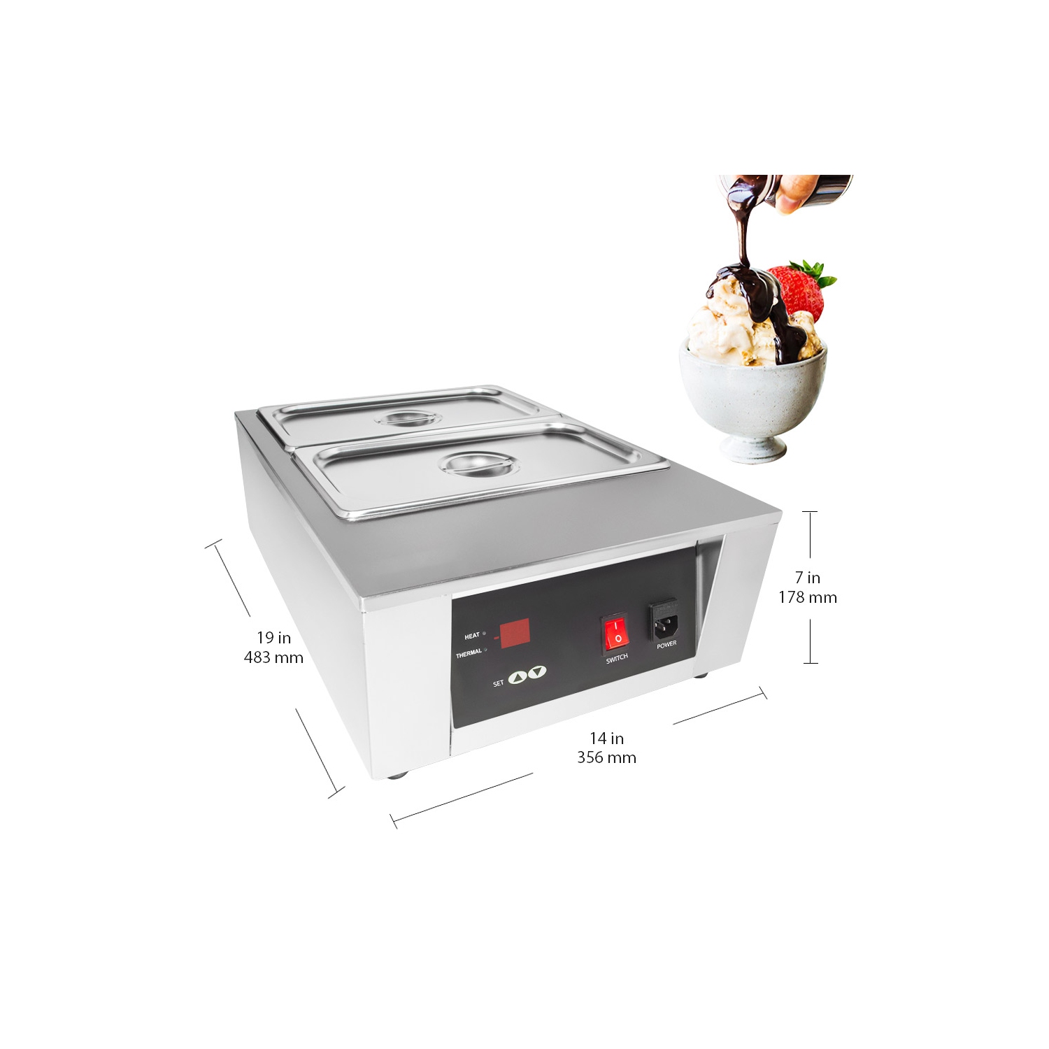 GR-D2002-2 Chocolate Melting Pot Commercial | Electric Chocolate Melting Machine | 2 tanks | 110V