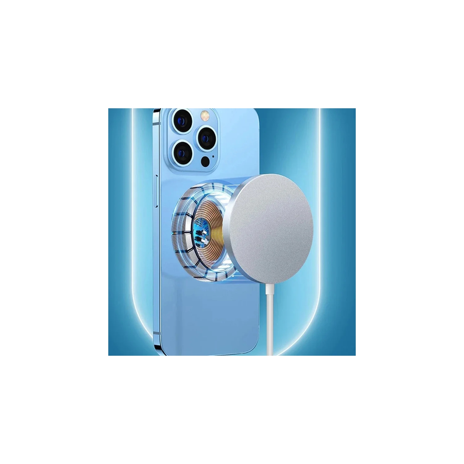 Chargeur sans fil magnétique Chargeur rapide Apple Mag-Safe pour iPhone 15 Pro Max/15 Pro/15/15 plus/14/13/12 Series AirPods 3/2/Pro/Pro/Chargeur