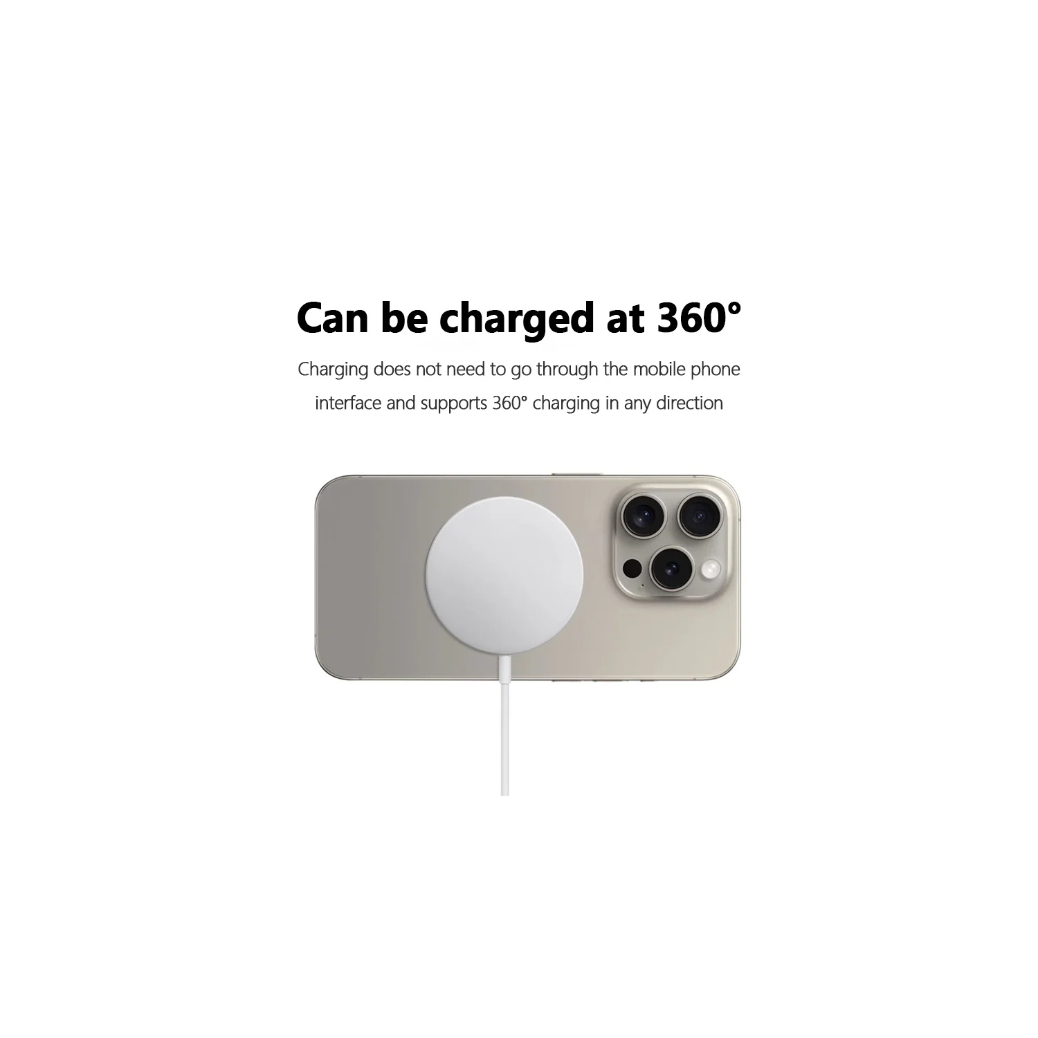 Chargeur sans fil magnétique Chargeur rapide Apple Mag-Safe pour iPhone 15 Pro Max/15 Pro/15/15 plus/14/13/12 Series AirPods 3/2/Pro/Pro/Chargeur