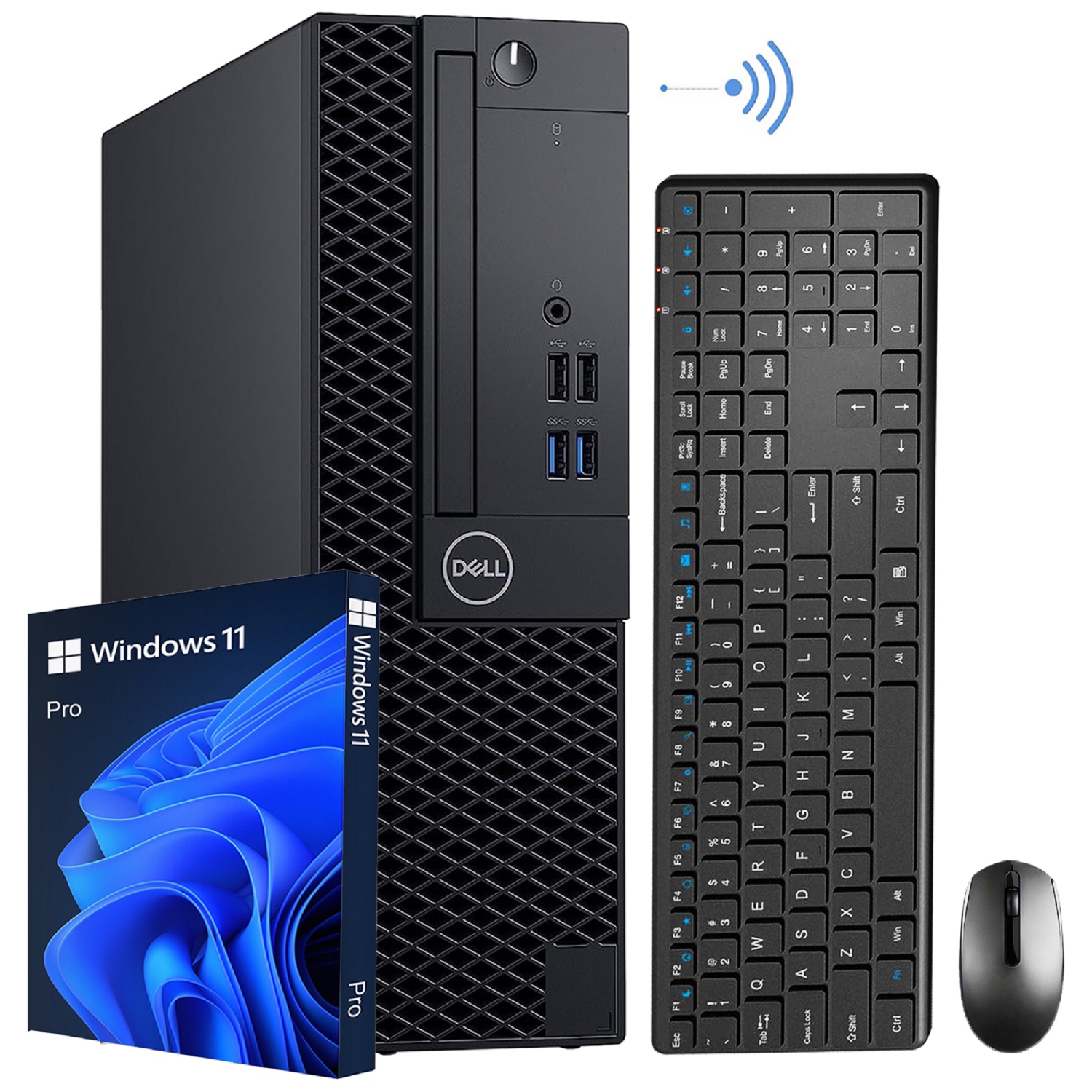 Refurbished (Good) - Dell Computer OptiPlex 3060 SFF Windows 11 Pro Business Desktop PC (Intel i5 Hexa-Core CPU/ 32GB DDR4 RAM/ 512GB M.2 NVMe SSD/ 1TB HDD/ Built-in WiFi BT)