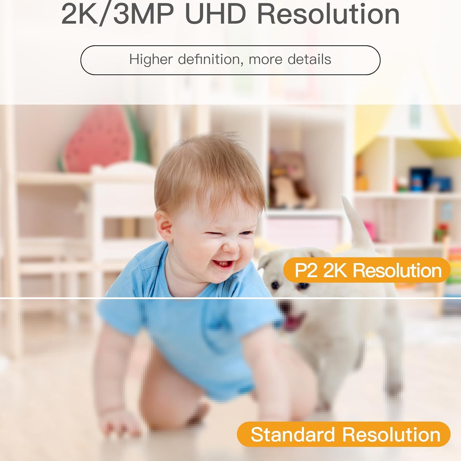 LAXIHUB 360° View 2K Pet Camera with Phone App, Indoor Security Camera, P2T Baby Monitor, Pan/Tilt, Motion & Sound Detection