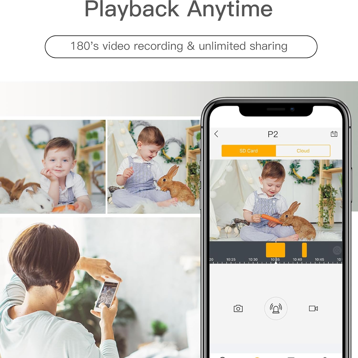 LAXIHUB 360° View 2K Pet Camera with Phone App, Indoor Security Camera, P2T Baby Monitor, Pan/Tilt, Motion & Sound Detection