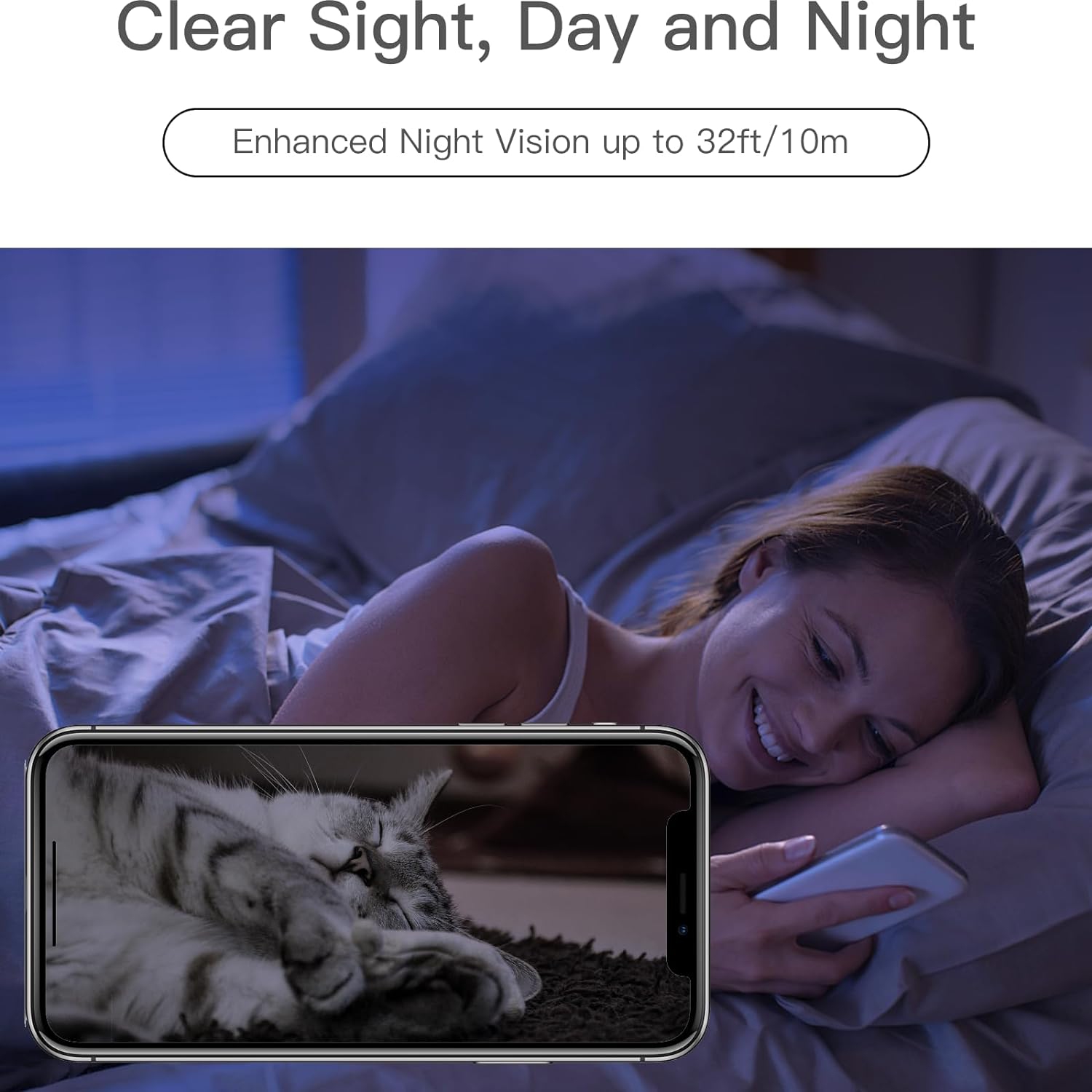 LAXIHUB 360° View 2K Pet Camera with Phone App, Indoor Security Camera, P2T Baby Monitor, Pan/Tilt, Motion & Sound Detection