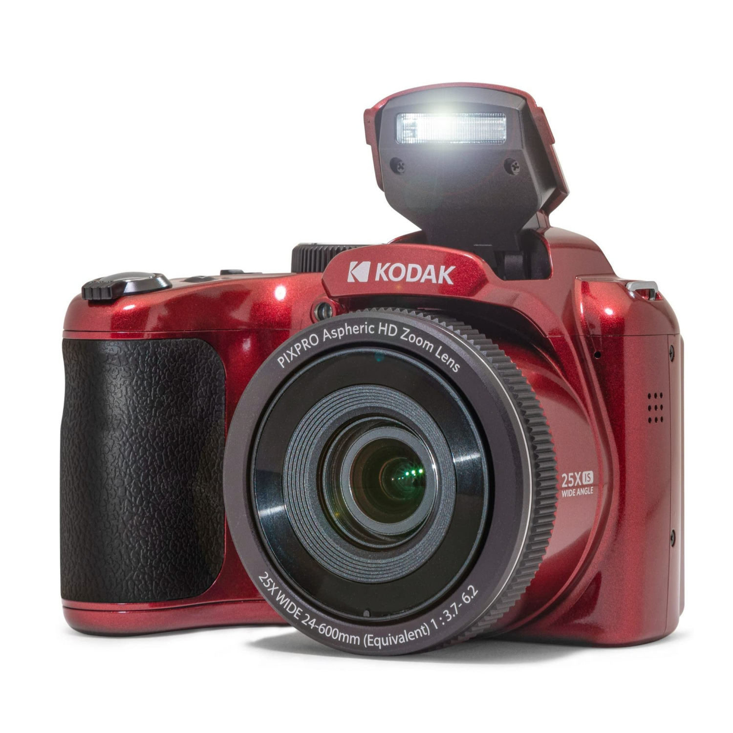 KODAK PIXPRO AZ255-RD 16MP Digital Camera 25X Optical Zoom 24mm Wide Angle Lens Optical Image Stabilization 1080P Full HD Video 3" LCD Vlogging Camera