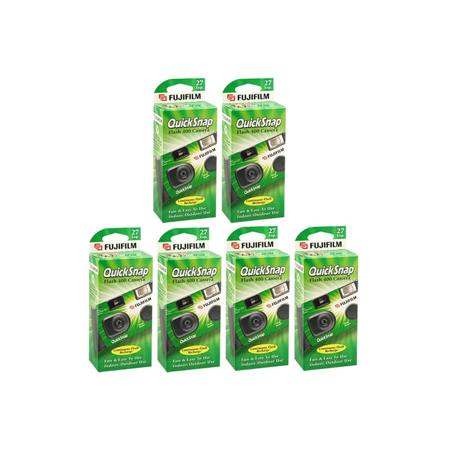 Fujifilm Quicksnap Flash 400 Single-Use Camera with Flash, Pack of 6