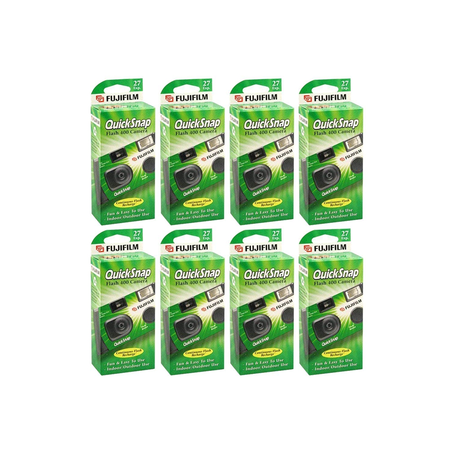 Fujifilm Quicksnap Flash 400 Single-Use Camera with Flash, Pack of 8
