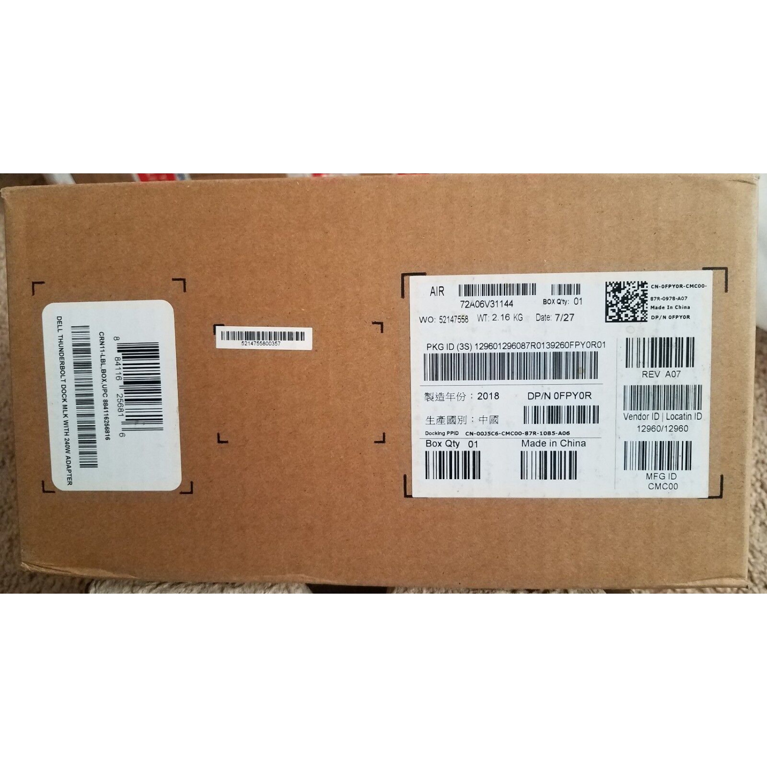 DELL THUNDERBOLT TB16 0FPY0R DOCKING STATION