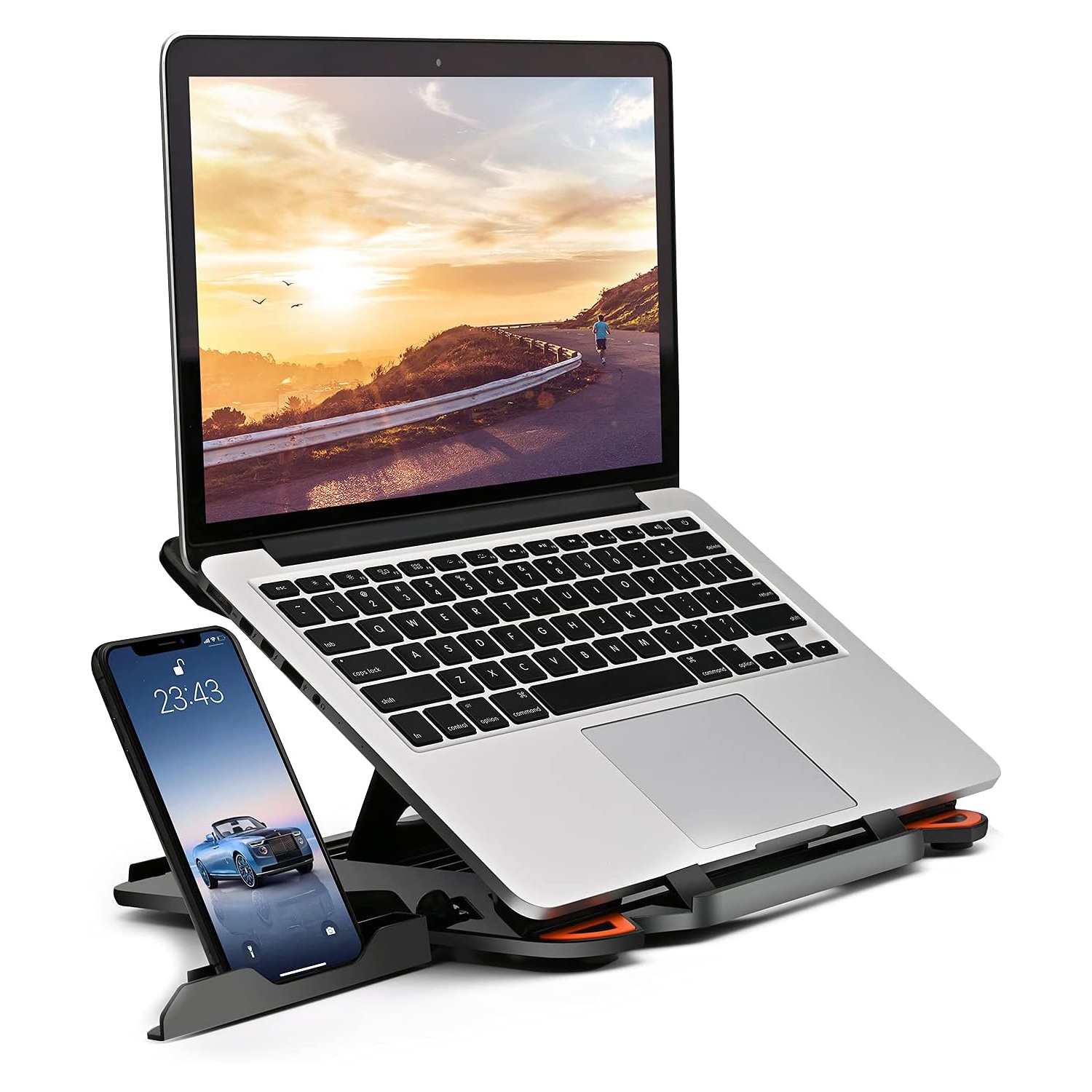 Adjustable Laptop Stand Multi-Angle Stand Phone Stand Portable Foldable Laptop Riser Notebook Holder Stand Compatible for 10 to 17” Laptops