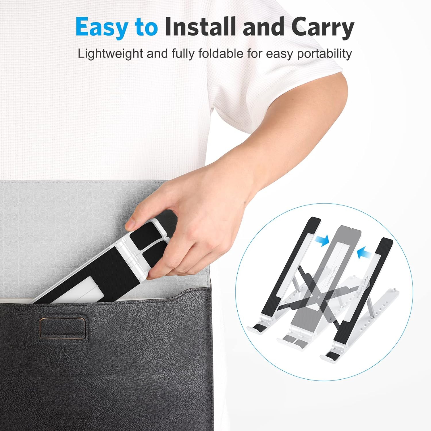 Support ergonomique pour ordinateur de bureau à 7 angles réglable, support pour ordinateur portatif en plastique ABS compatible avec tous les