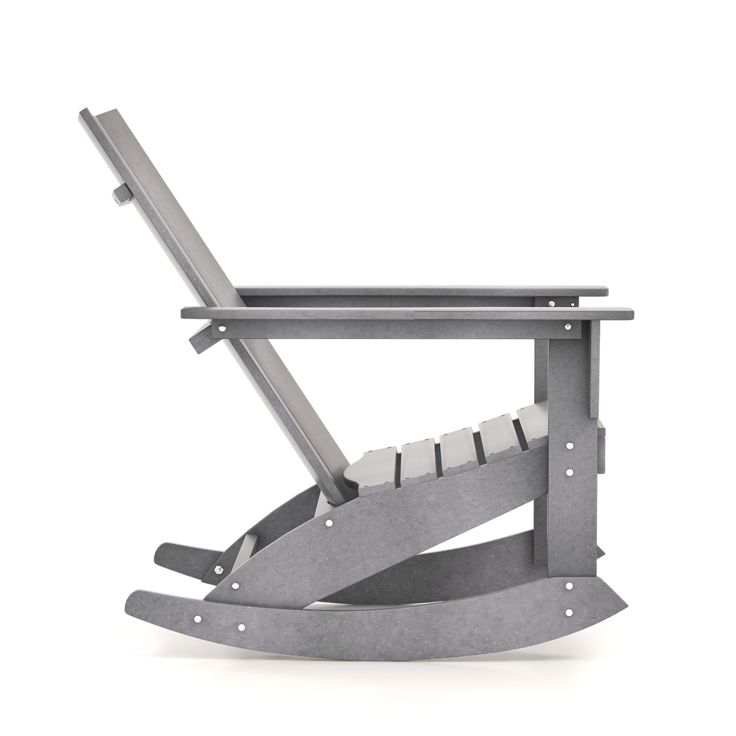 Gymax Set of 2 Adirondack Rocking Chair All Weather HDPE Rocker Grey Patio