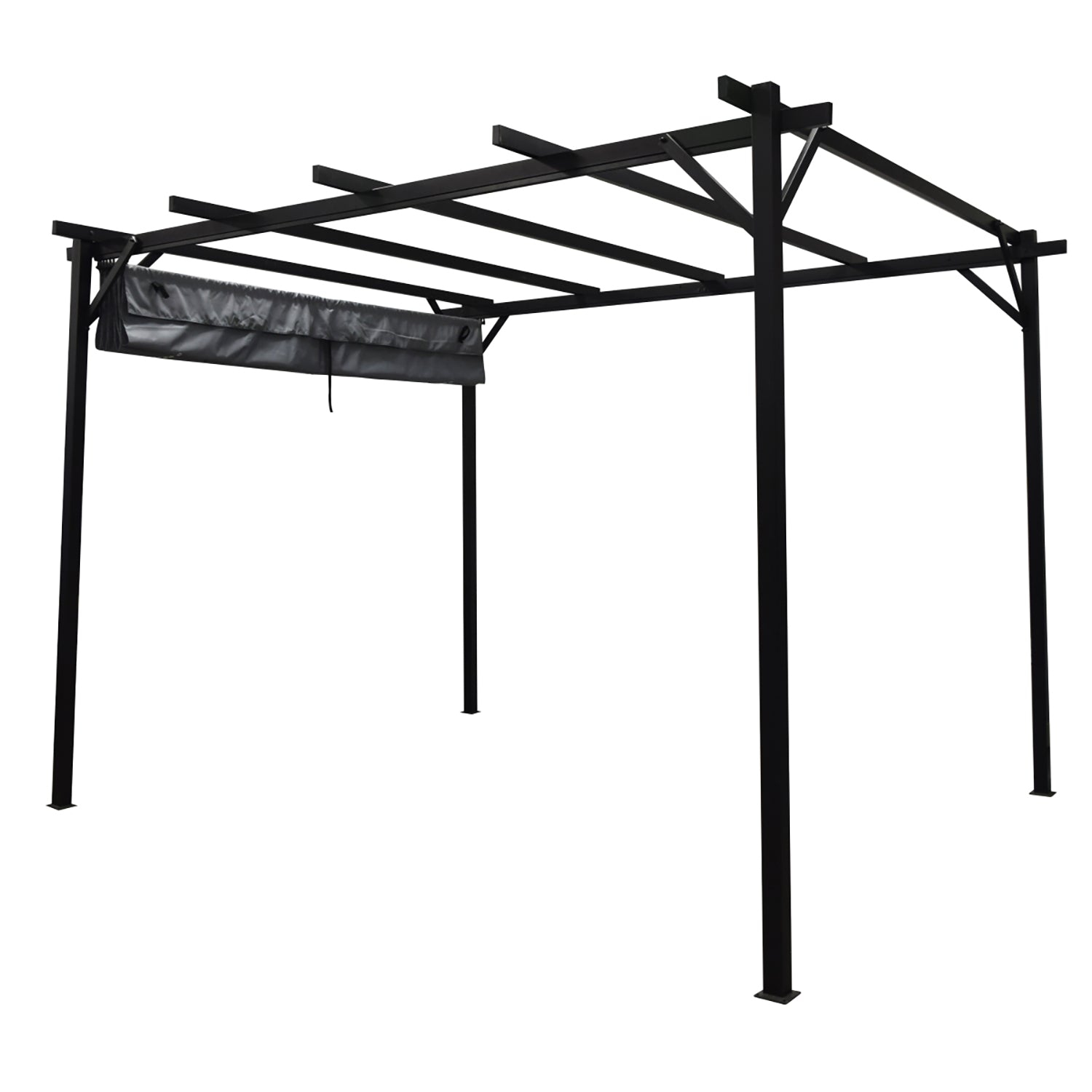 F. Corriveau International - Pergola San Luis 10'x10' avec toit rétractable, noir